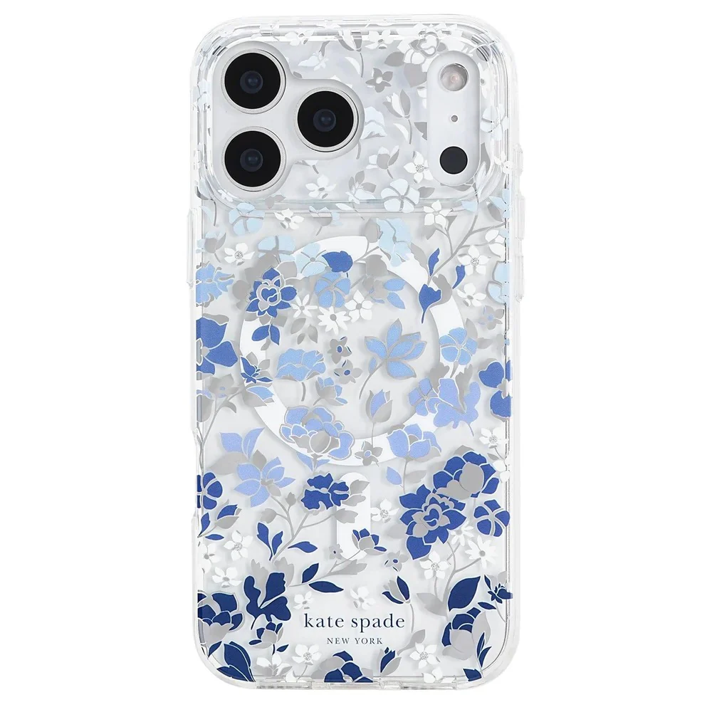 Kate Spade Flowerbed Blue MagSafe Case for iPhone 17 Pro 6.3 - Clear/Blue - Image 2