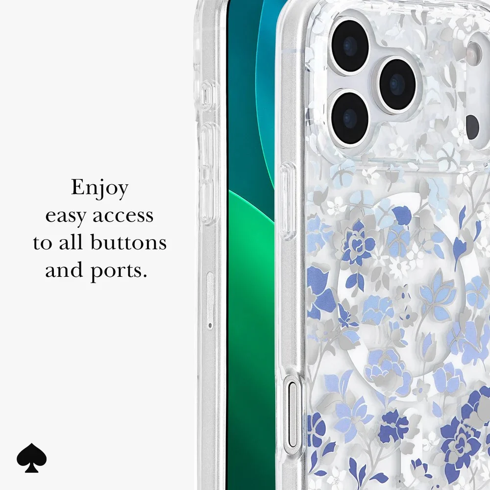 Kate Spade Flowerbed Blue MagSafe Case for iPhone 17 Pro 6.3 - Clear/Blue - Image 7