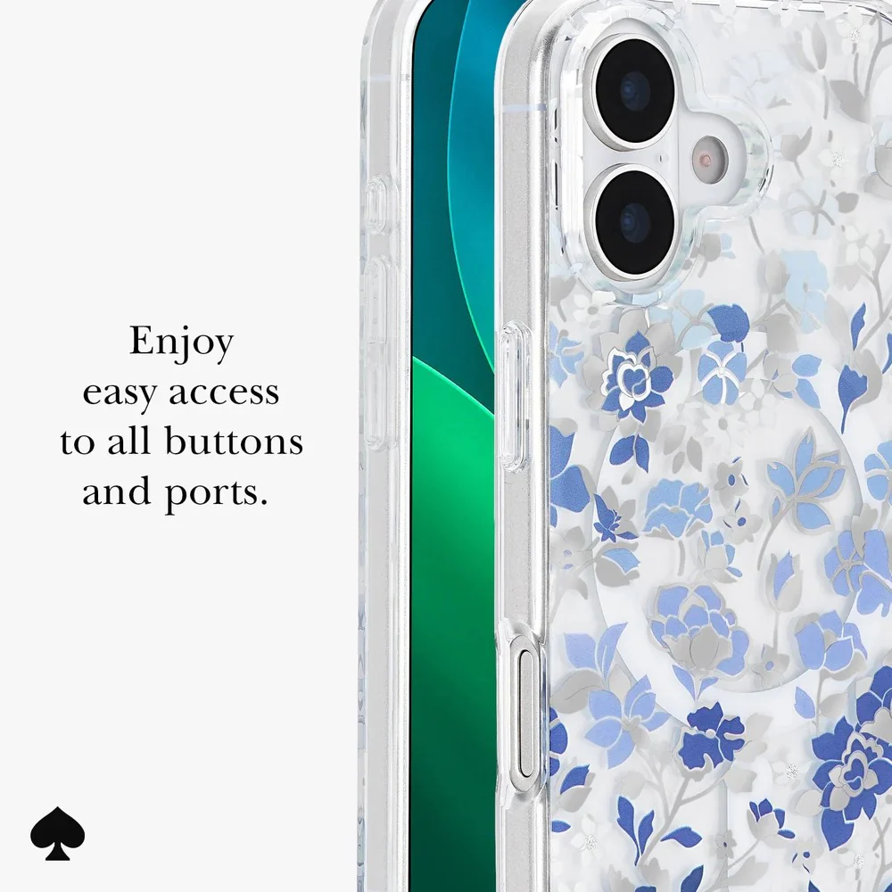 Kate Spade Flowerbed Blue MagSafe Case for iPhone 17 Standard 6.3 - Clear/Blue - Image 6