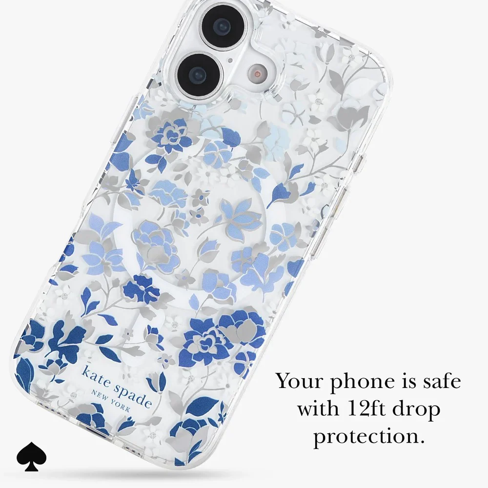 Kate Spade Flowerbed Blue MagSafe Case for iPhone 17 Standard 6.3 - Clear/Blue - Image 7