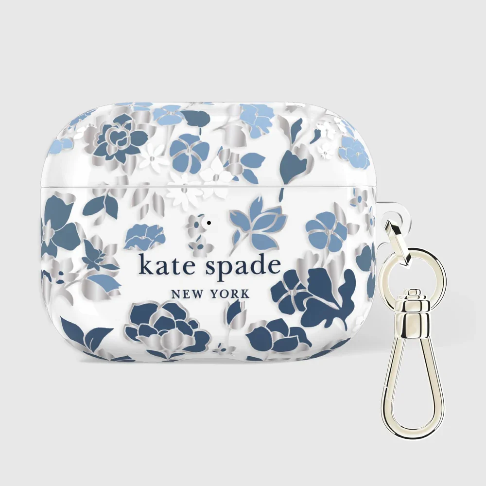 Kate Spade Flowerbed Blue with Silver Clip for AirPods Pro 3 - Image 2