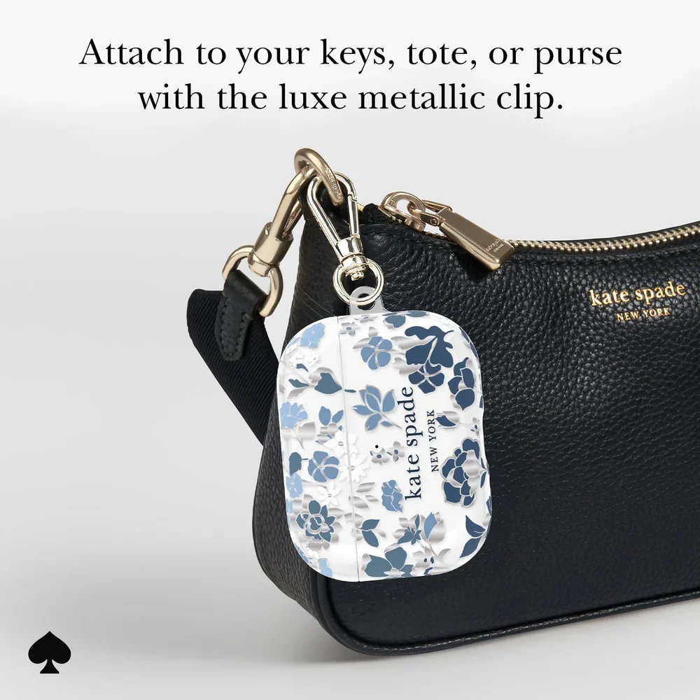 Kate Spade Flowerbed Blue with Silver Clip for AirPods Pro 3 - Image 6