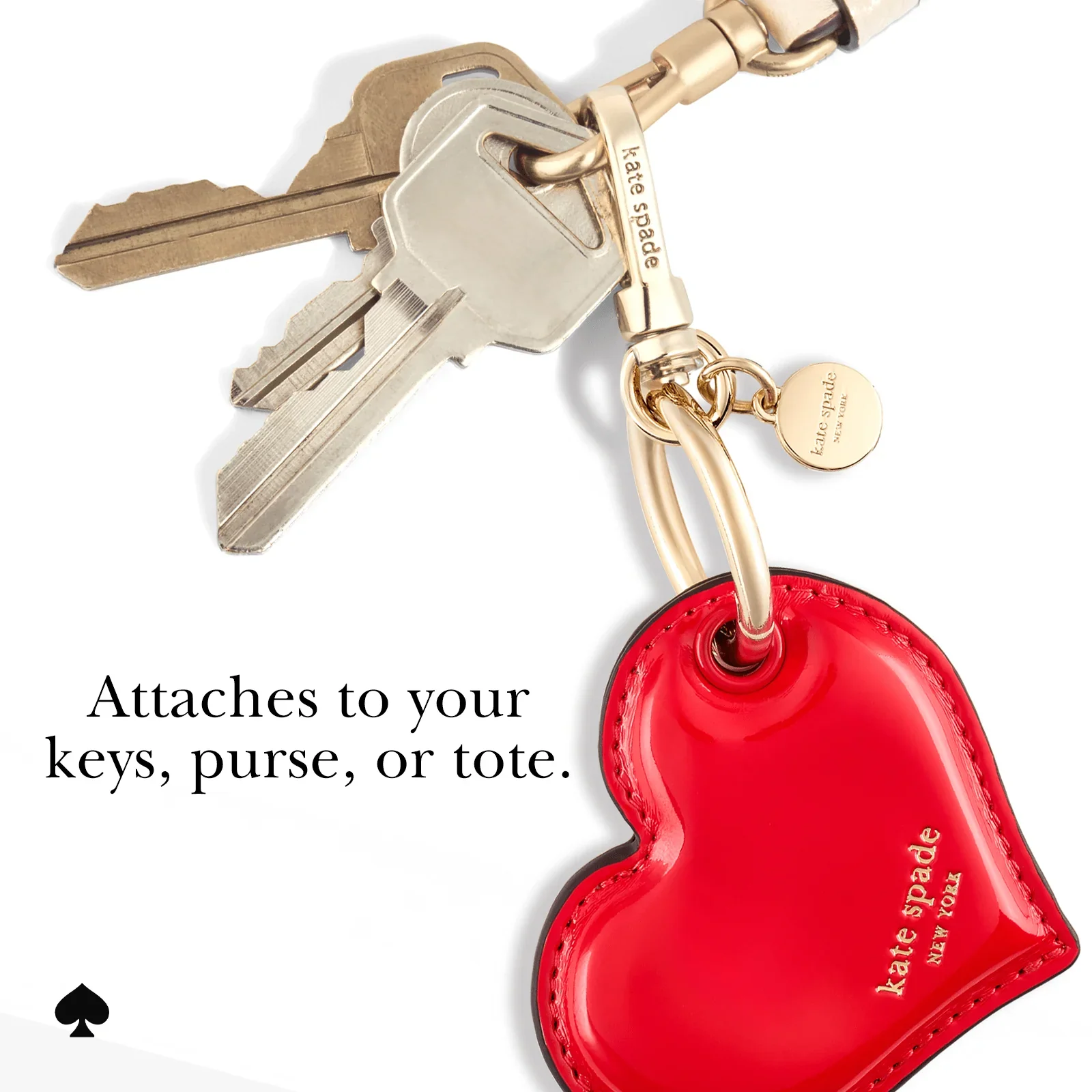 Kate Spade Heart Charm Keychain for AirTag - Image 4