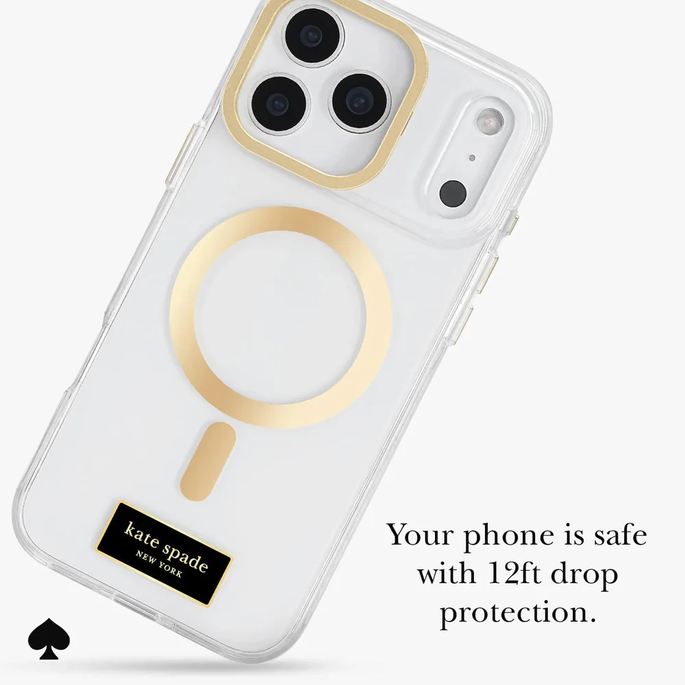 Kate Spade Icon MagSafe Case with Stand iPhone 17 Pro Max - Clear / Gold - Image 3