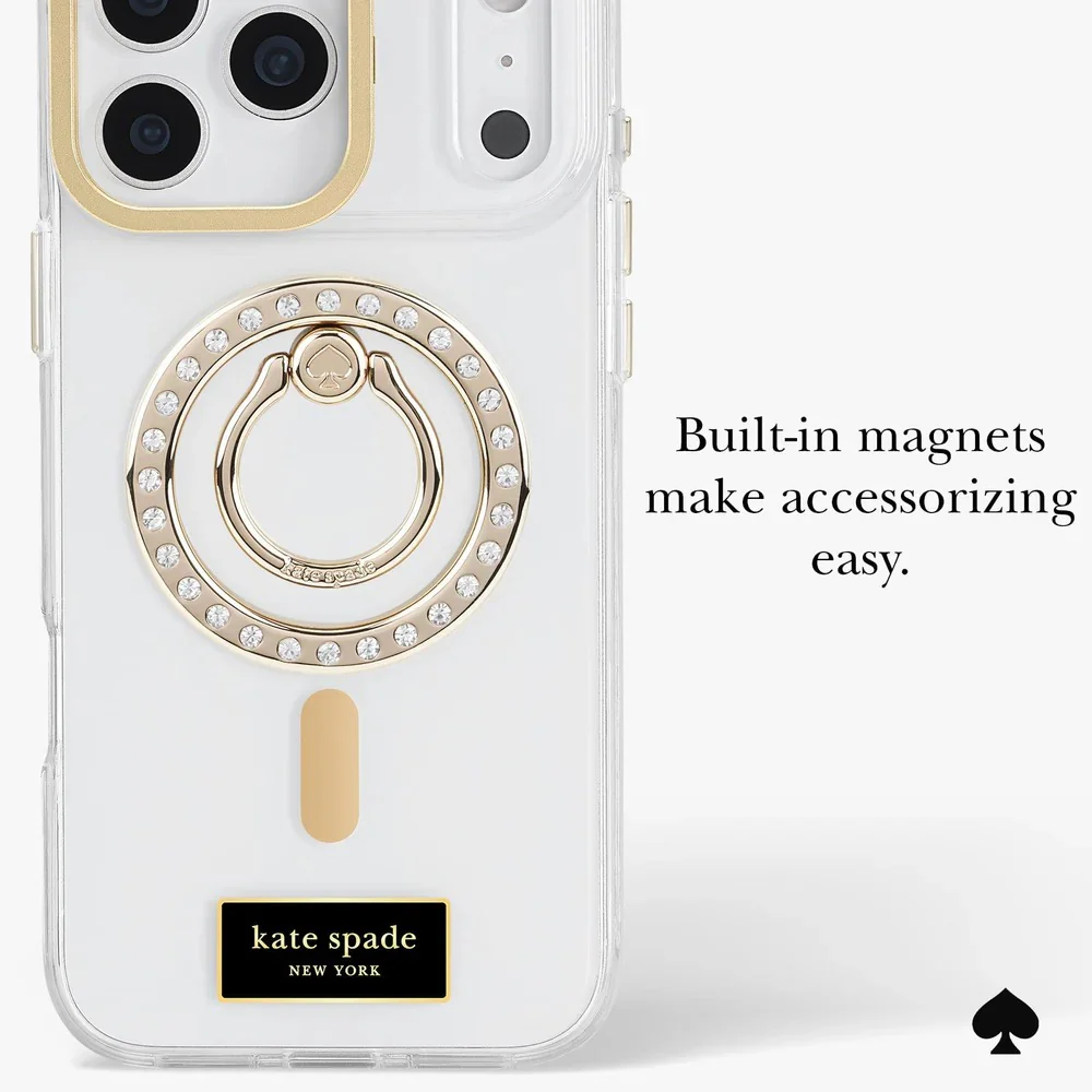 Kate Spade Icon MagSafe Case with Stand iPhone 17 Pro Max - Clear / Gold - Image 4