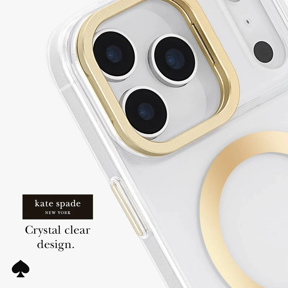 Kate Spade Icon MagSafe Case with Stand iPhone 17 Pro Max - Clear / Gold - Image 6
