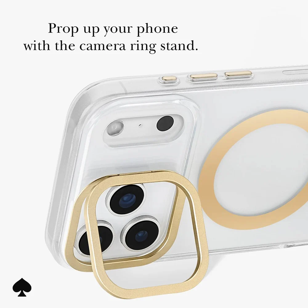 Kate Spade Icon MagSafe Case with Stand iPhone 17 Pro Max - Clear / Gold - Image 7