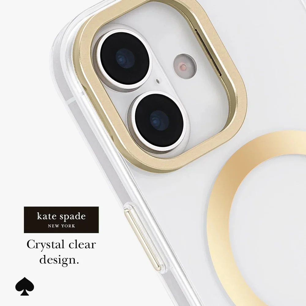 Kate Spade Icon MagSafe Case with Stand iPhone 17 Standard 6.3 - Clear / Gold - Image 3