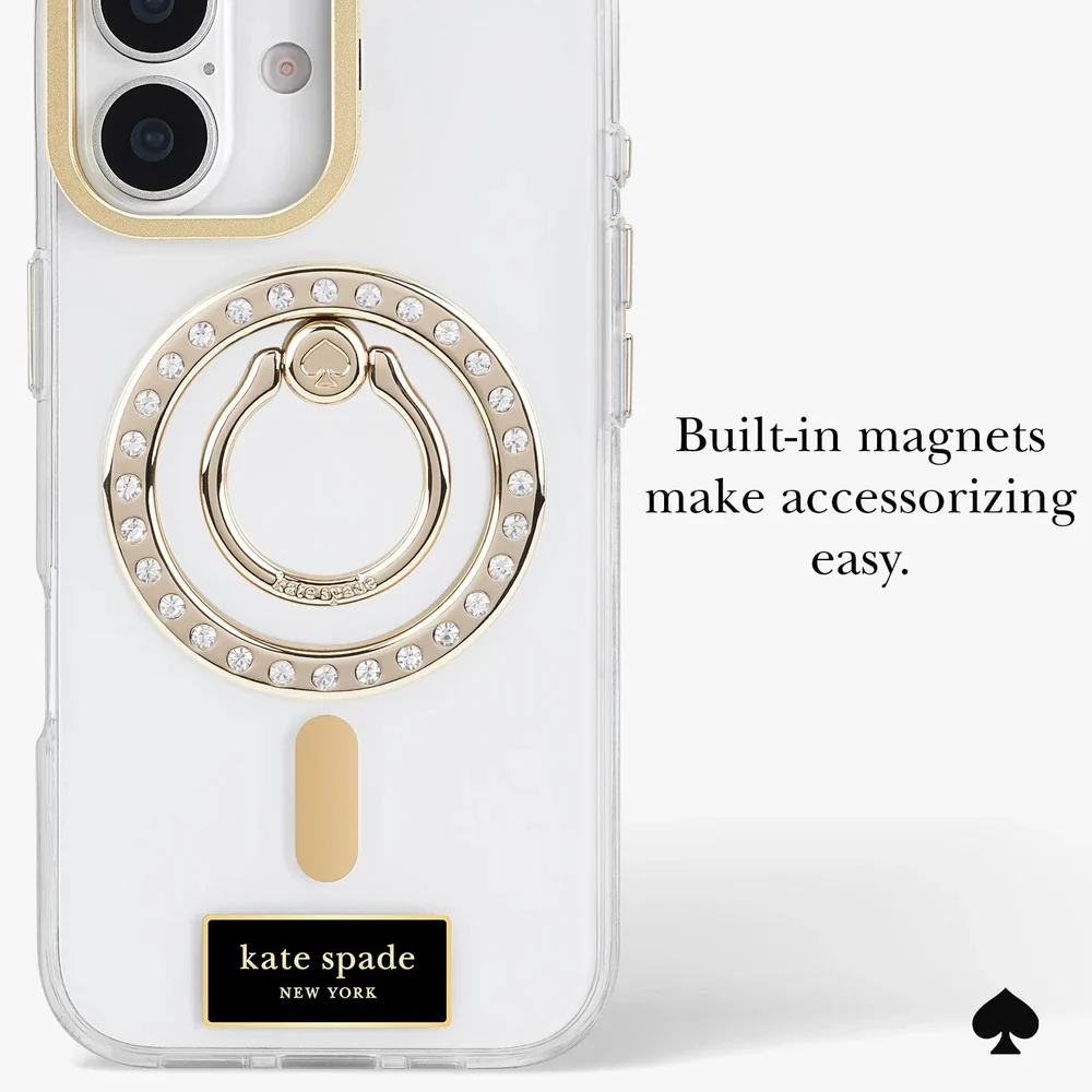 Kate Spade Icon MagSafe Case with Stand iPhone 17 Standard 6.3 - Clear / Gold - Image 4