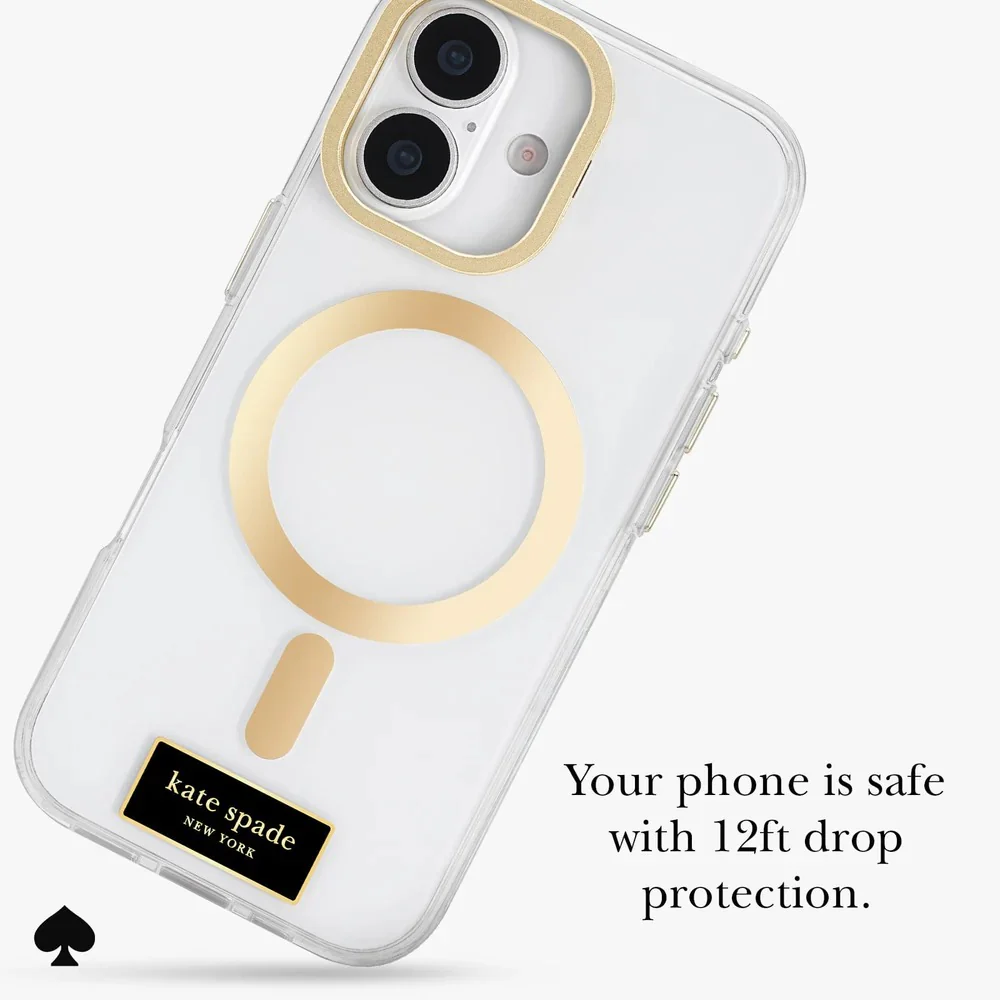 Kate Spade Icon MagSafe Case with Stand iPhone 17 Standard 6.3 - Clear / Gold - Image 5