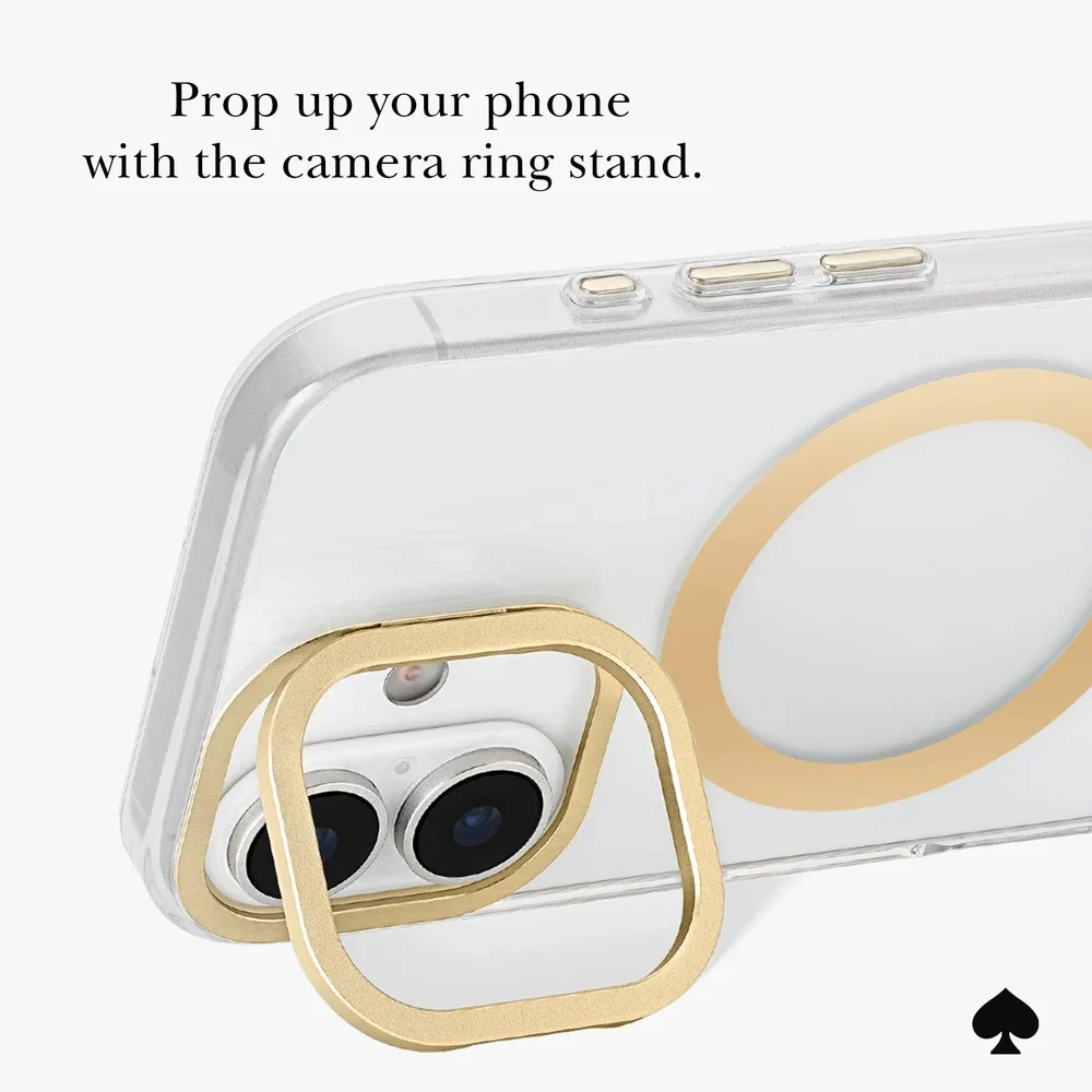 Kate Spade Icon MagSafe Case with Stand iPhone 17 Standard 6.3 - Clear / Gold - Image 6