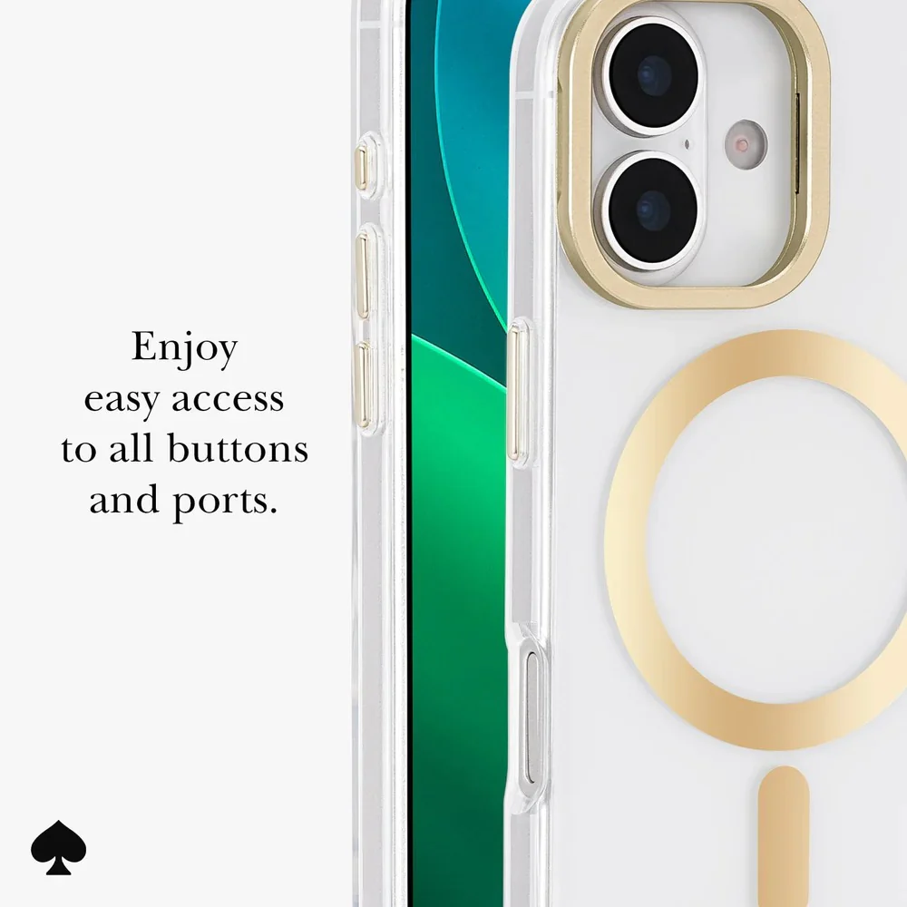Kate Spade Icon MagSafe Case with Stand iPhone 17 Standard 6.3 - Clear / Gold - Image 8