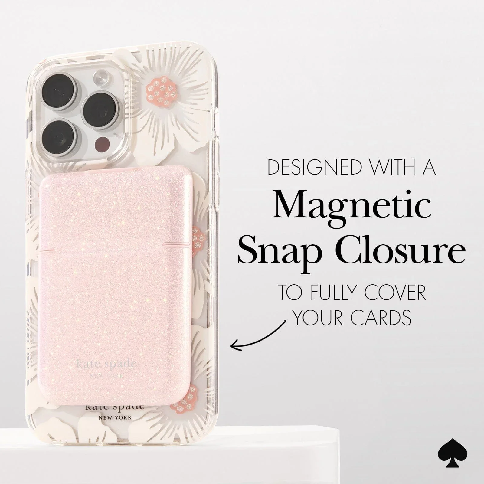 Kate Spade New York MagSafe Flip Magnetic Wallet - Sparkle Pink - Image 4