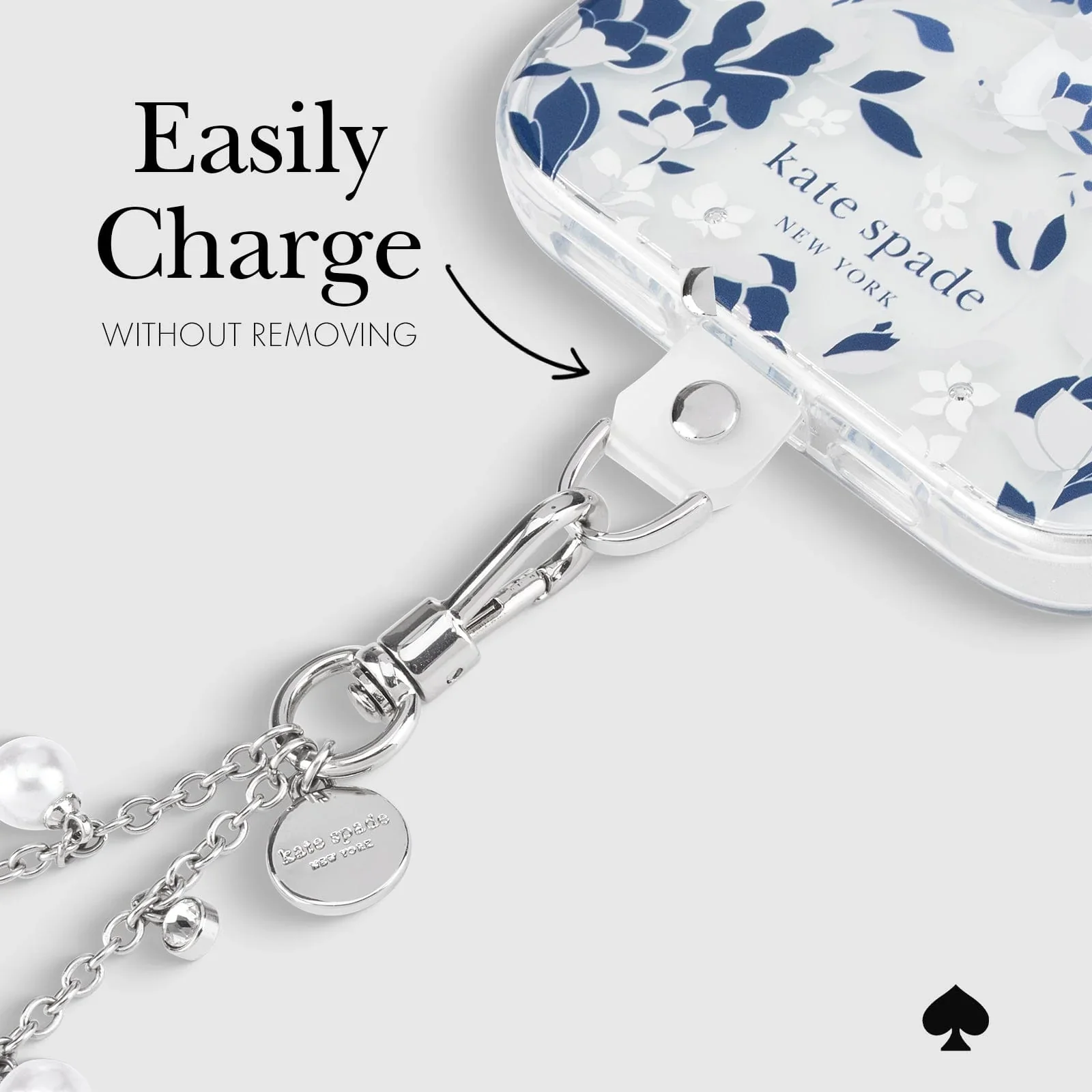 Kate Spade Phone Charm Wrist Strap - Dazzling Pearl - Image 4