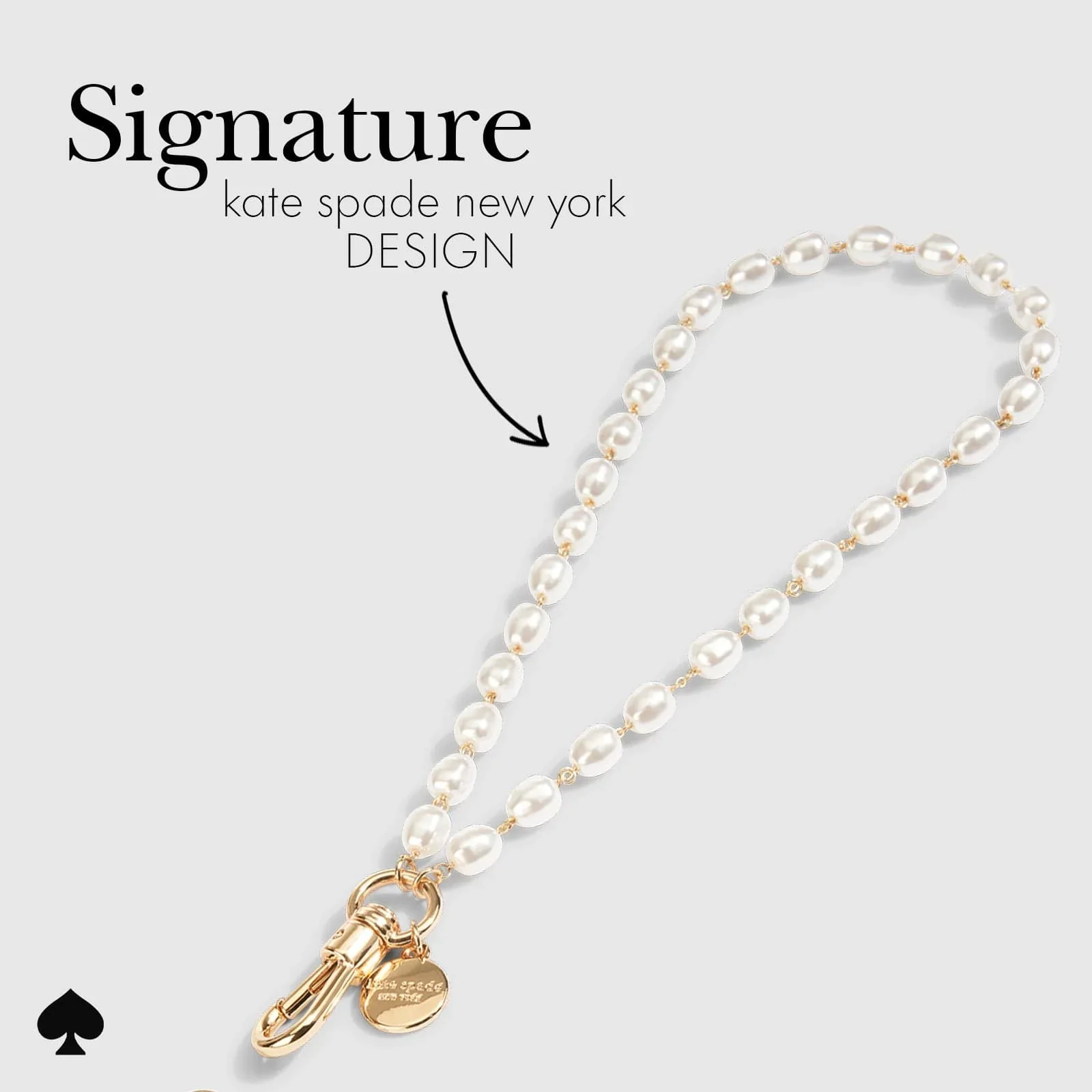 Kate Spade Phone Charm Wrist Strap - Sea Pearl - Image 2