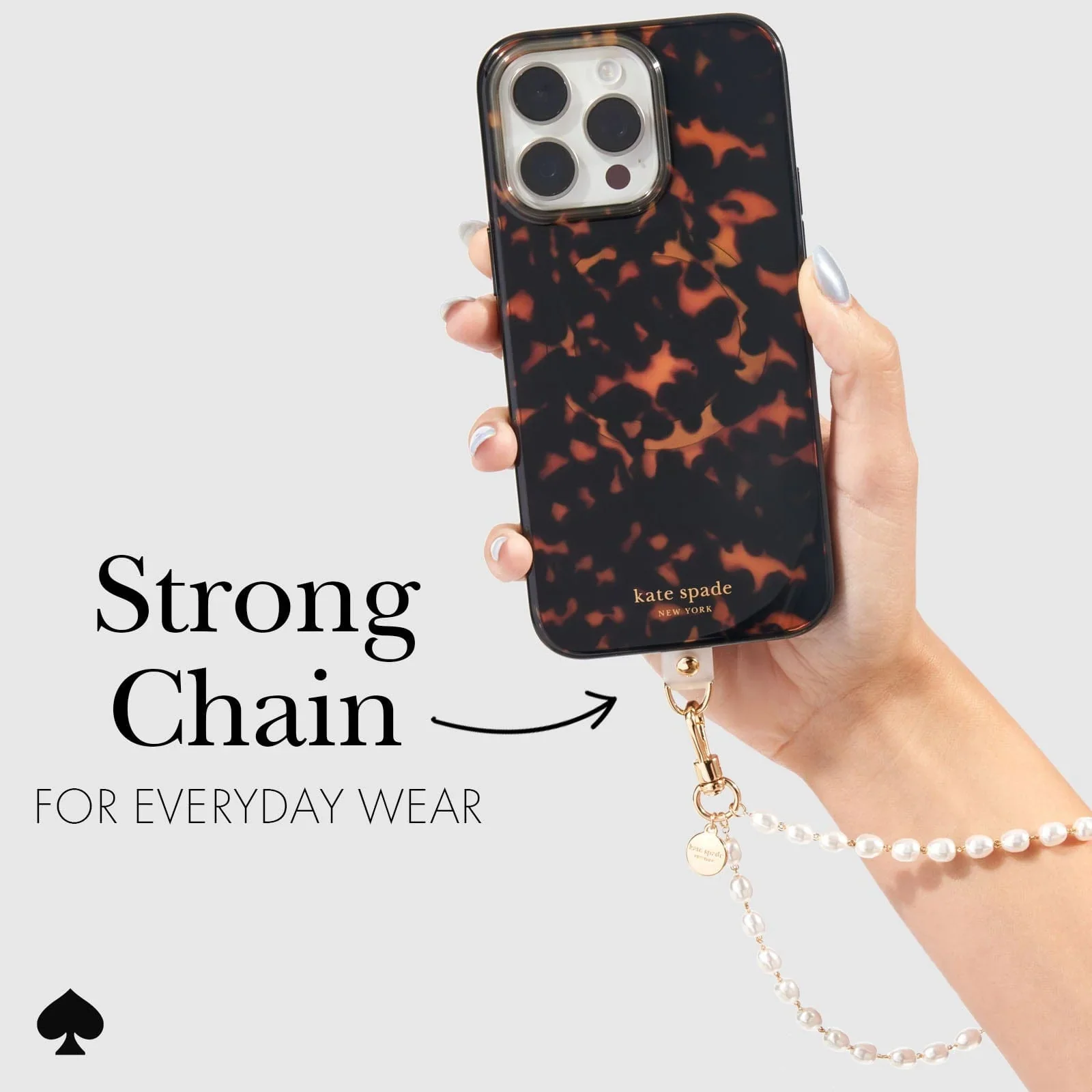 Kate Spade Phone Charm Wrist Strap - Sea Pearl - Image 4
