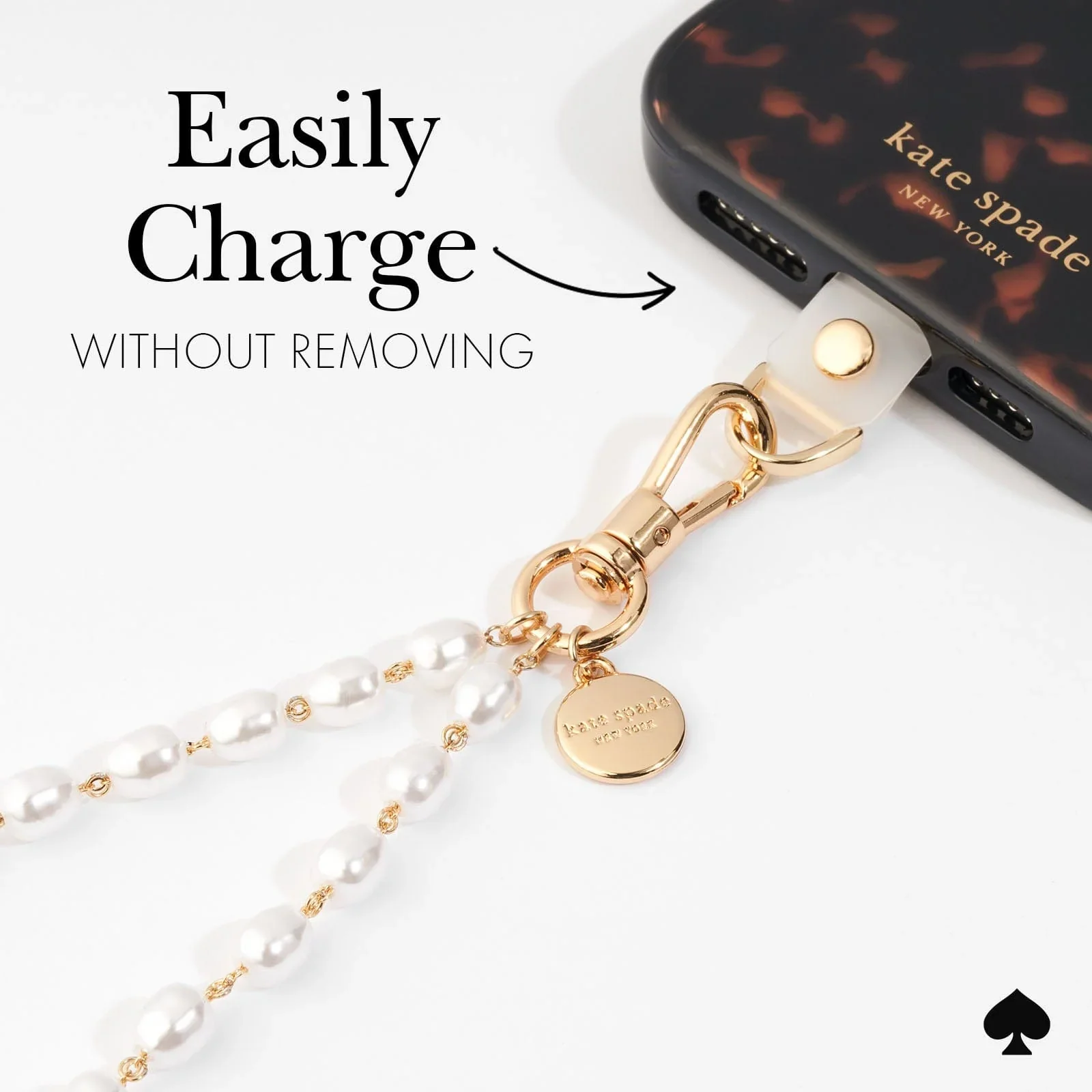 Kate Spade Phone Charm Wrist Strap - Sea Pearl - Image 6