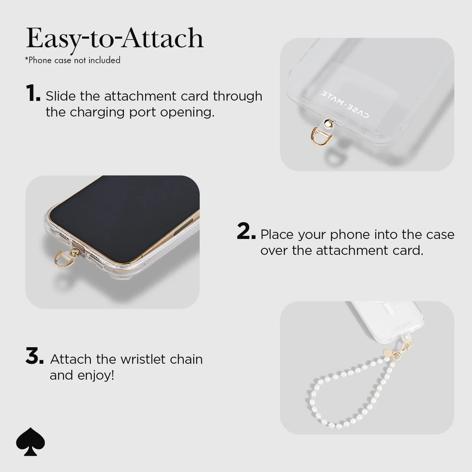 Kate Spade Phone Charm Wrist Strap - Sea Pearl - Image 8