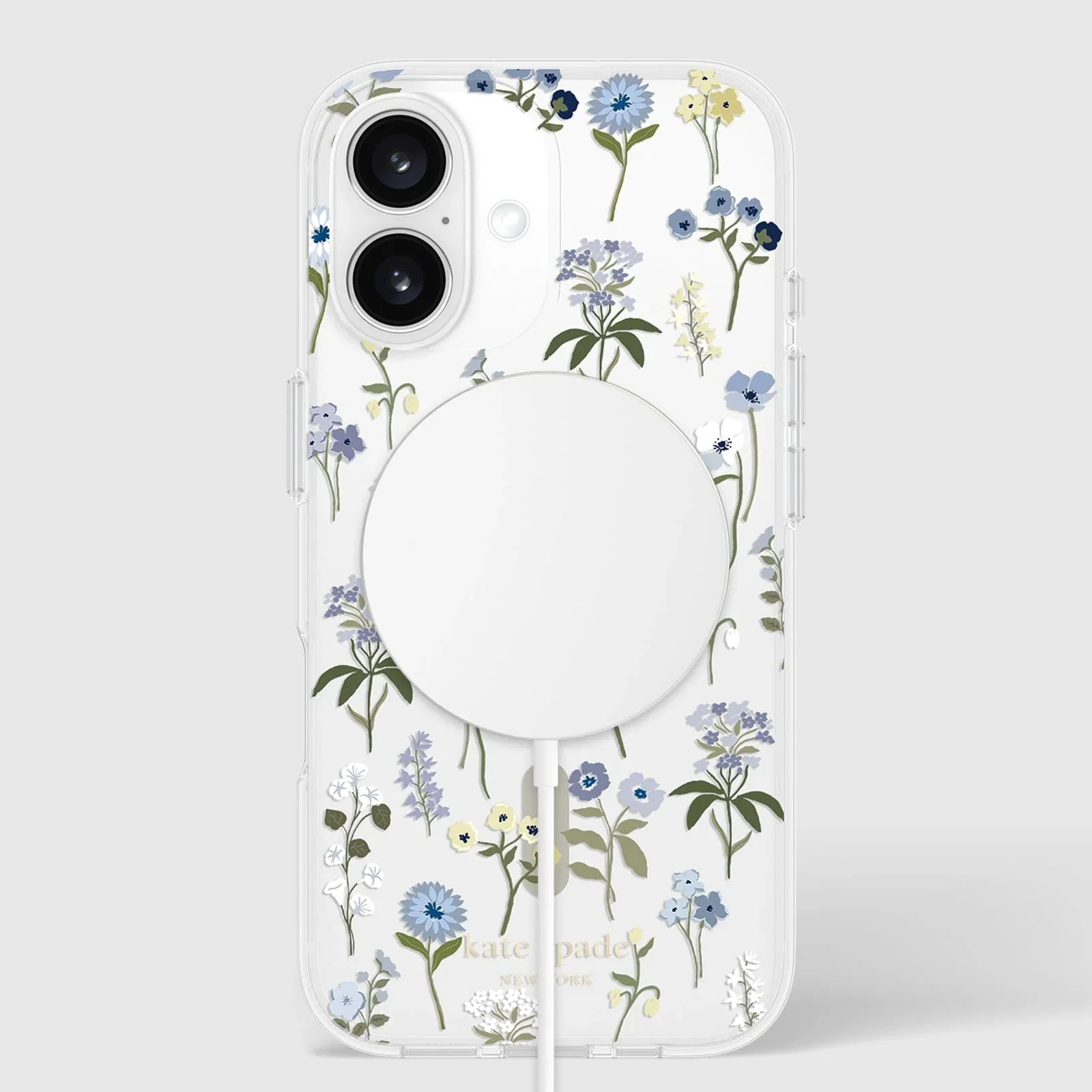 Kate Spade Precious Bloom MagSafe Case for iPhone 16 Plus Clear / Blue - Image 2