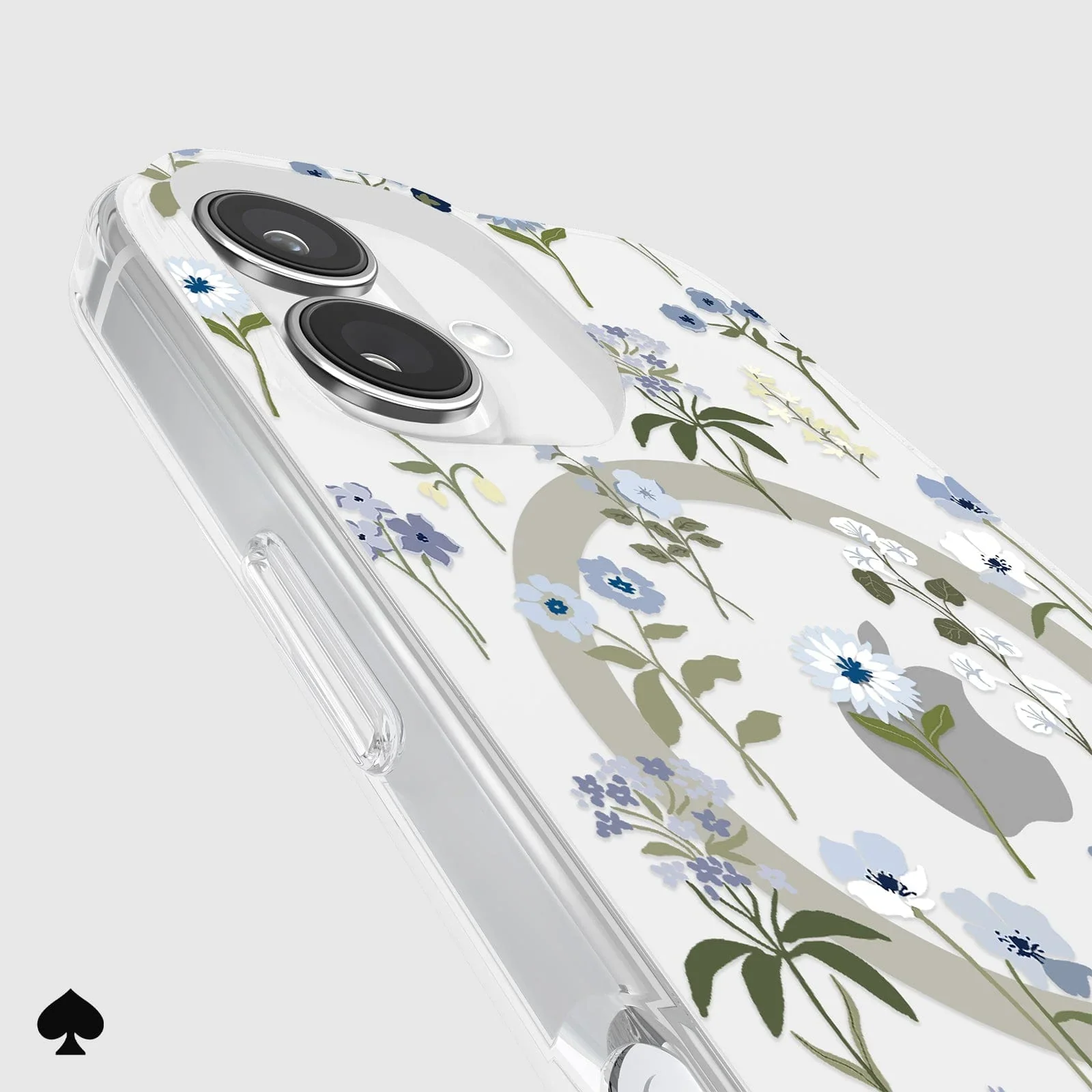 Kate Spade Precious Bloom MagSafe Case for iPhone 16 Plus Clear / Blue - Image 4