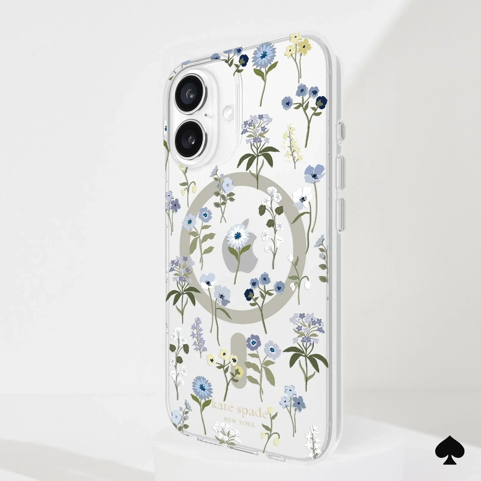 Kate Spade Precious Bloom MagSafe Case for iPhone 16 Plus Clear / Blue - Image 7