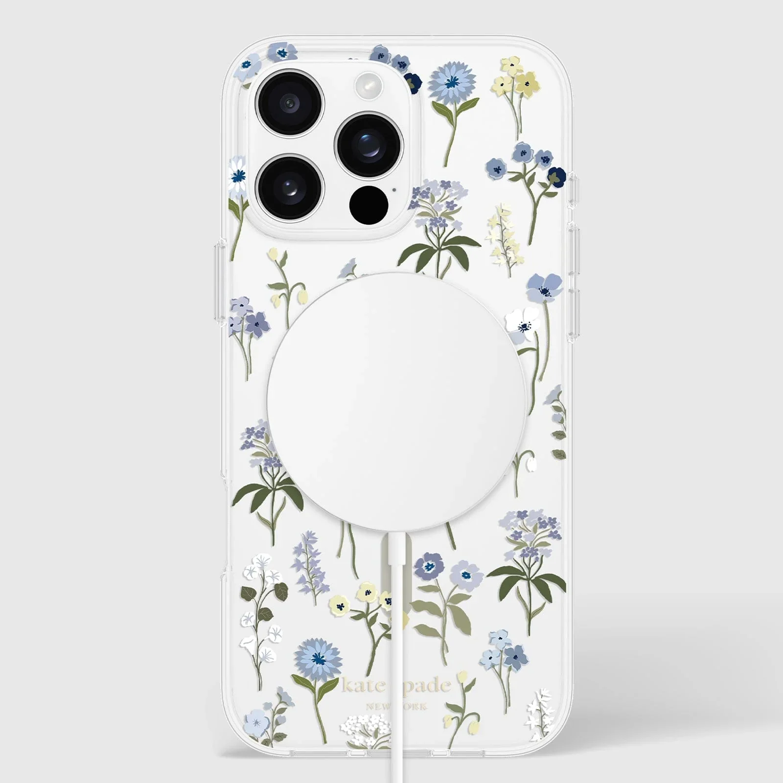 Kate Spade Precious Bloom MagSafe Case for iPhone 16 Pro Max Clear / Blue - Image 2