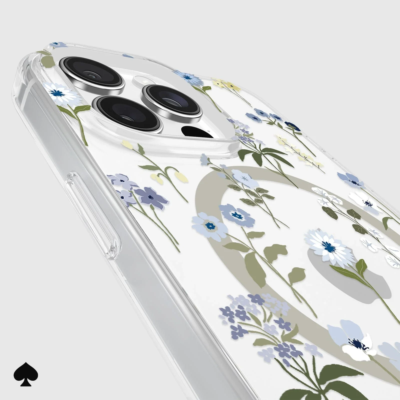 Kate Spade Precious Bloom MagSafe Case for iPhone 16 Pro Max Clear / Blue - Image 5
