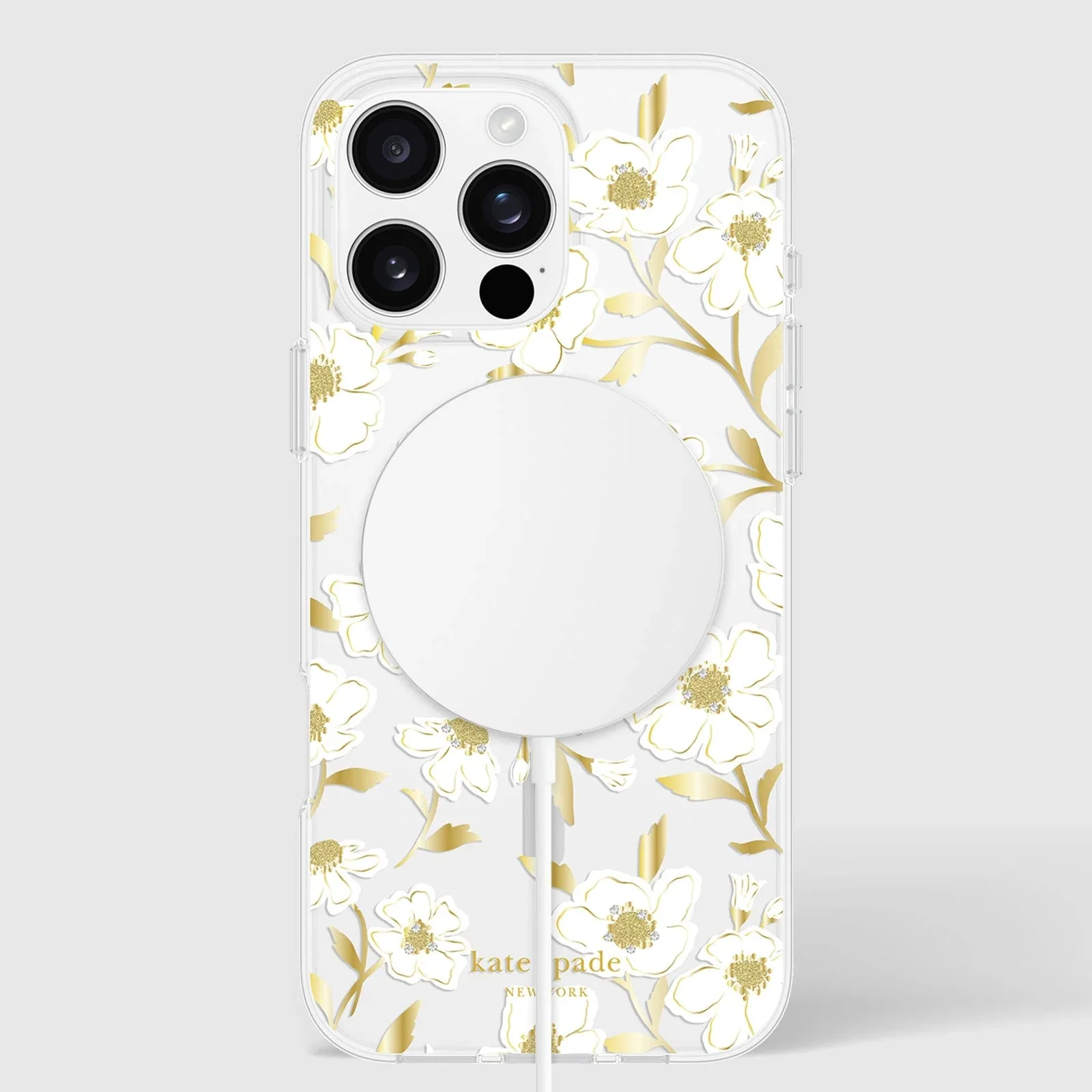 Kate Spade Sunshine Floral MagSafe Case for iPhone 16 Pro Max Clear / Gold - Image 2