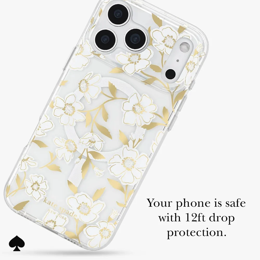 Kate Spade Sunshine Floral MagSafe Case for iPhone 17 Pro Max - Clear / Gold - Image 4