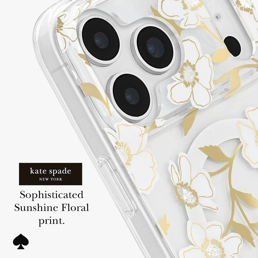Kate Spade Sunshine Floral MagSafe Case for iPhone 17 Pro Max - Clear / Gold - Image 5