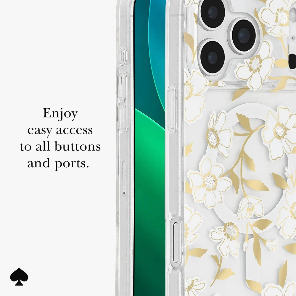 Kate Spade Sunshine Floral MagSafe Case for iPhone 17 Pro Max - Clear / Gold - Image 6