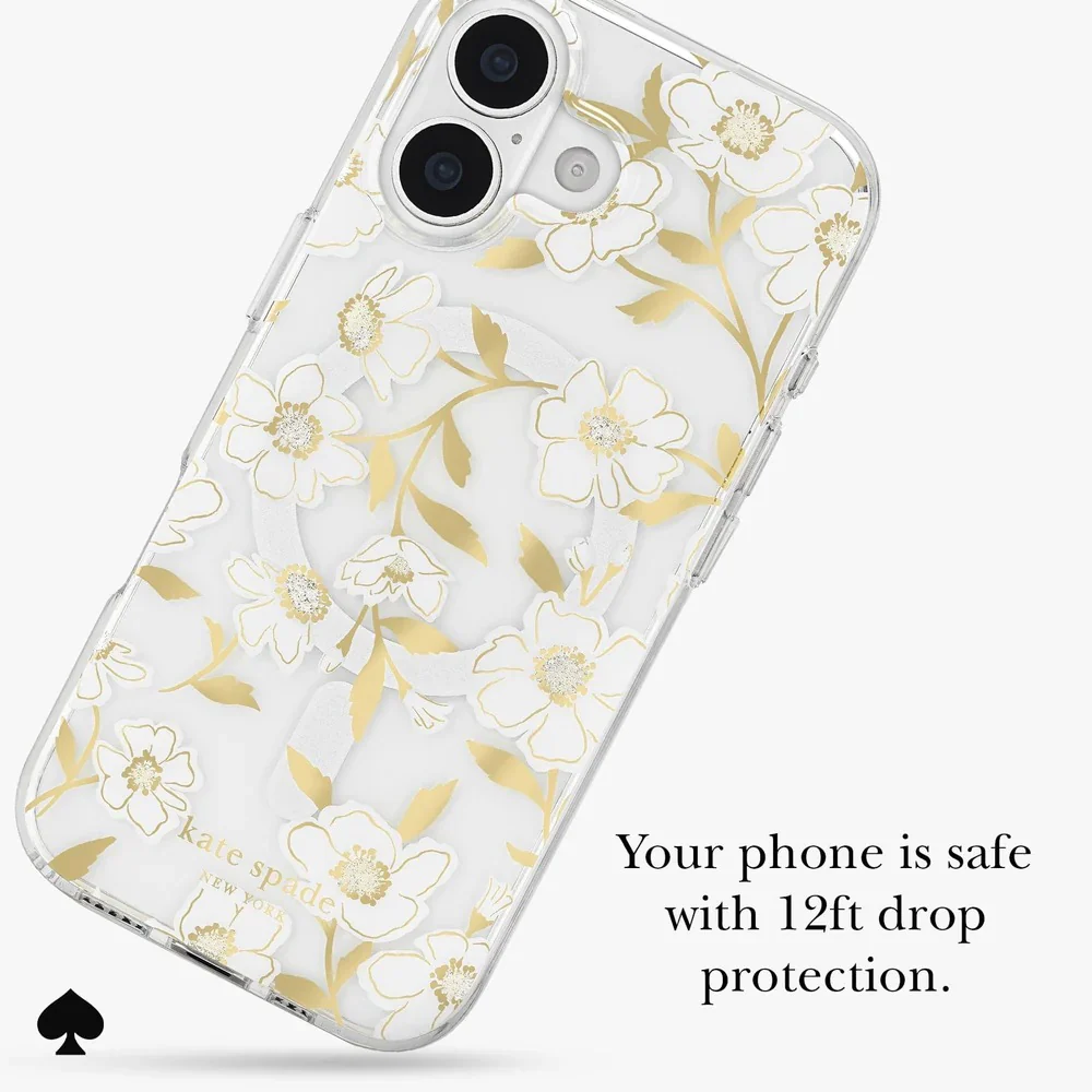 Kate Spade Sunshine Floral MagSafe Case for iPhone 17 Standard 6.3 - Clear / Gold - Image 3