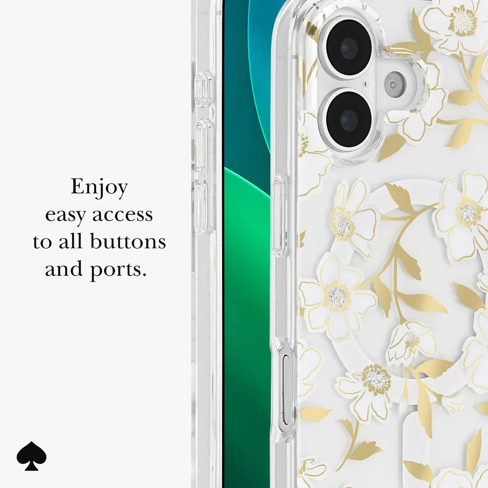 Kate Spade Sunshine Floral MagSafe Case for iPhone 17 Standard 6.3 - Clear / Gold - Image 5