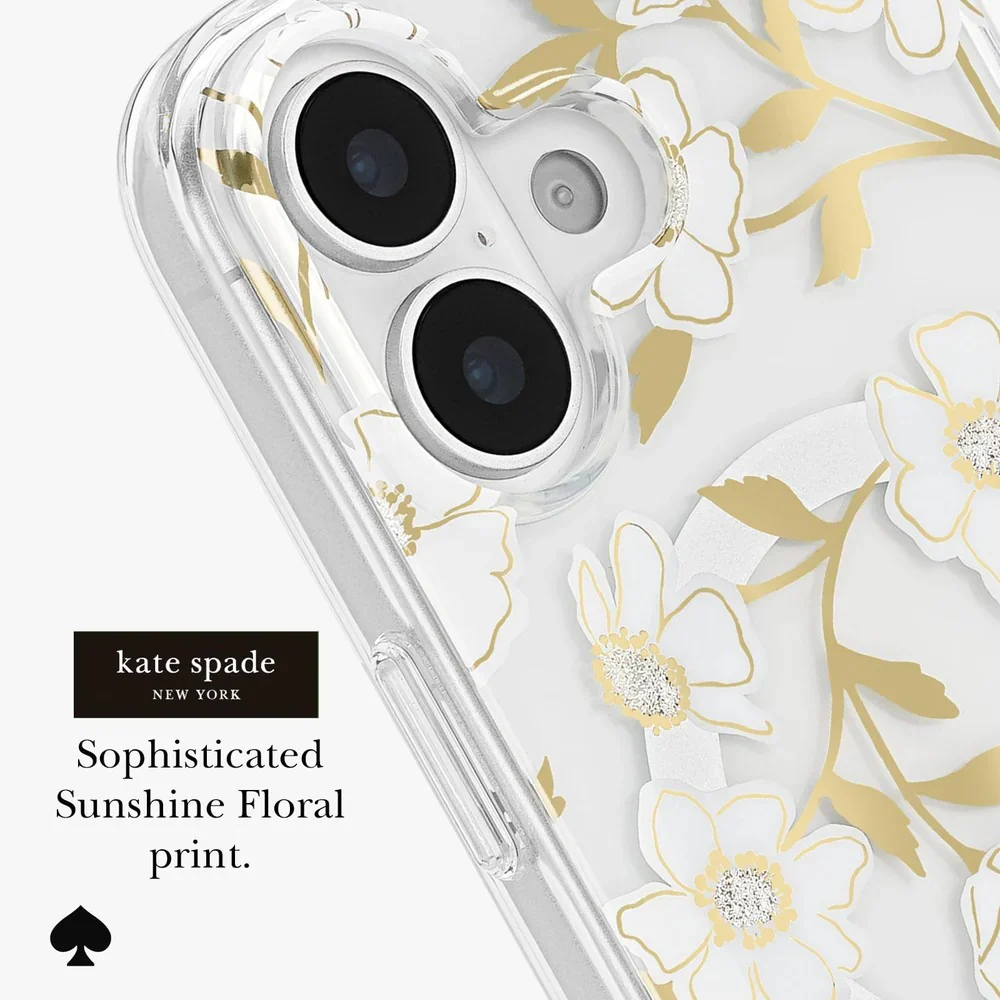 Kate Spade Sunshine Floral MagSafe Case for iPhone 17 Standard 6.3 - Clear / Gold - Image 7