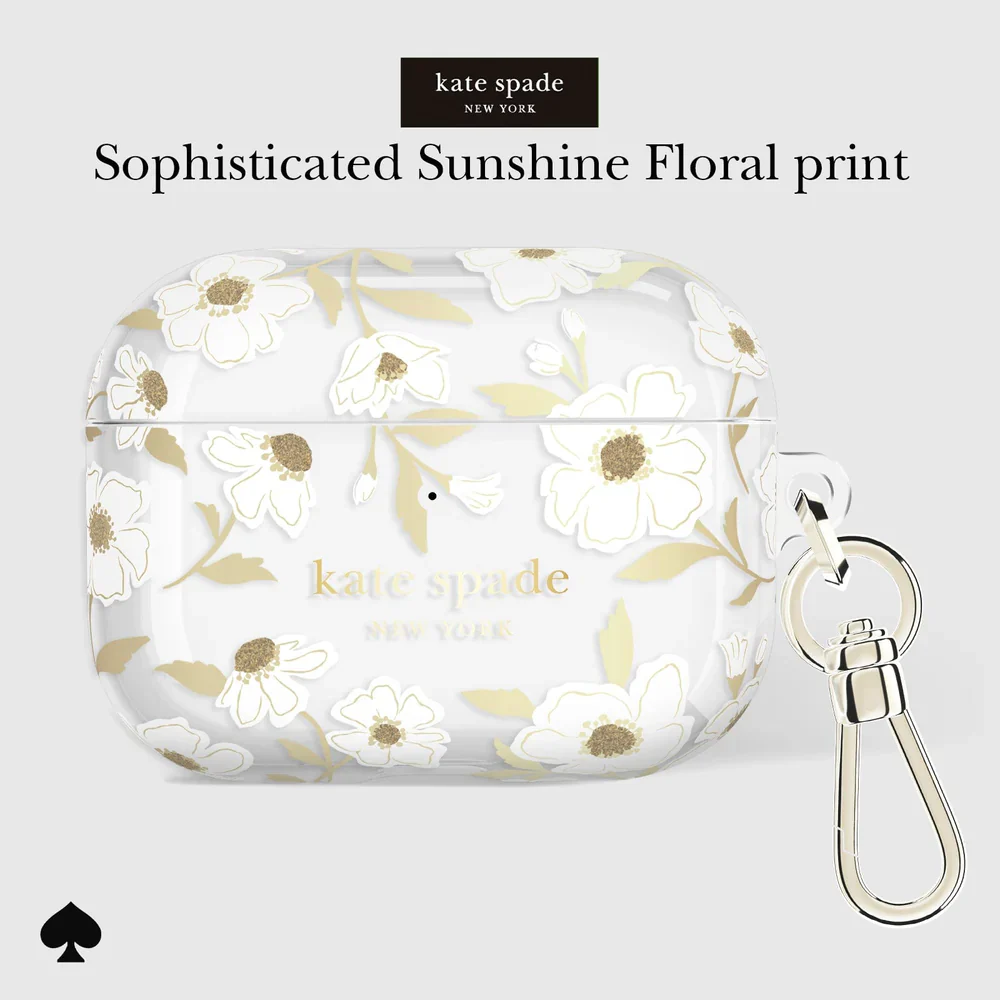 Kate Spade Sunshine Floral with Gold Clip for AirPods Pro 3 - Image 3