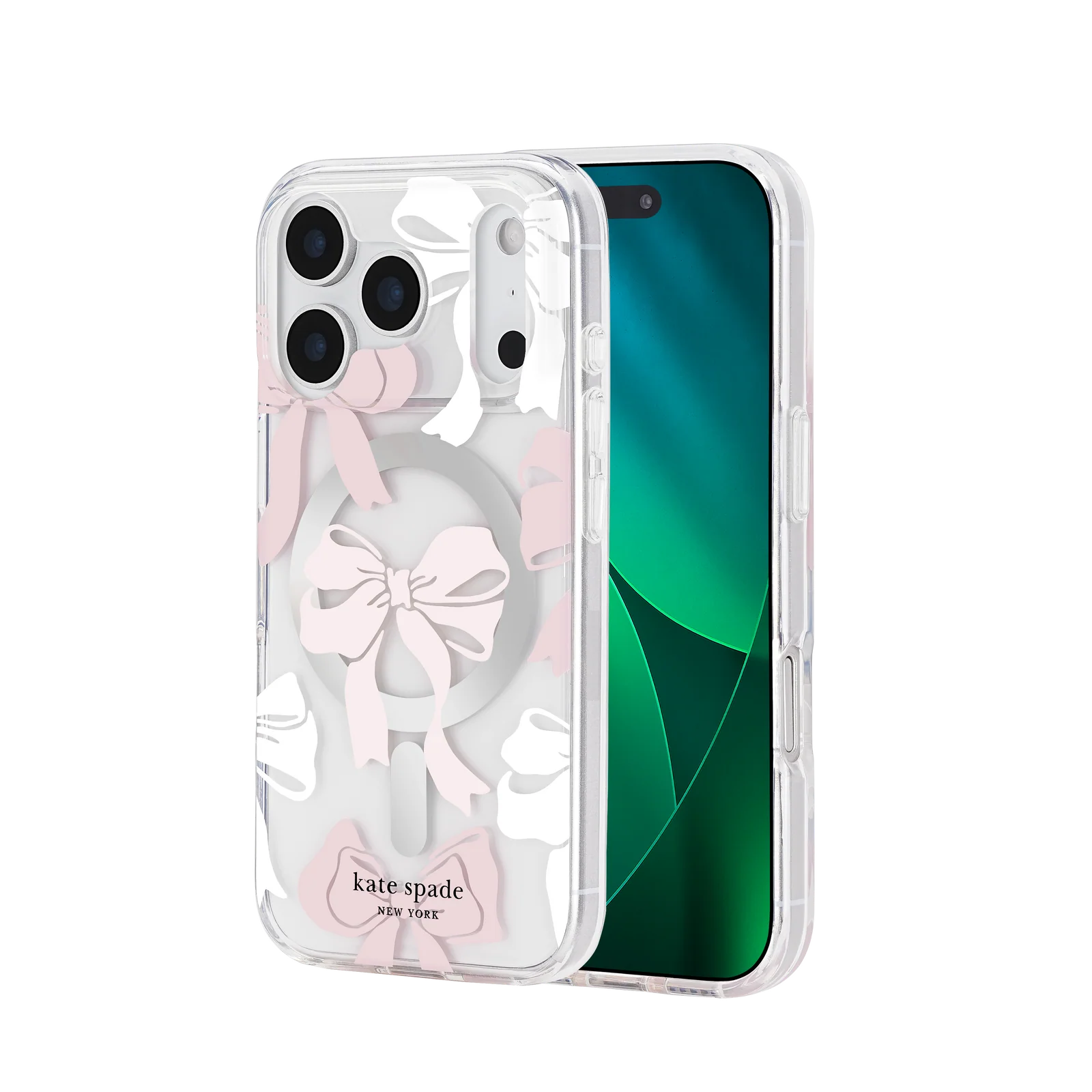 Kate Spade Tied With A Bow MagSafe Case for iPhone 17 Pro Max - Clear / Pink / White - Image 4