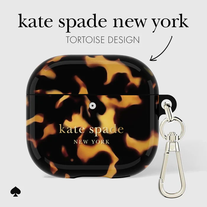 Kate Spade Tortoise with Gold Clip for AirPods 4 - Image 3