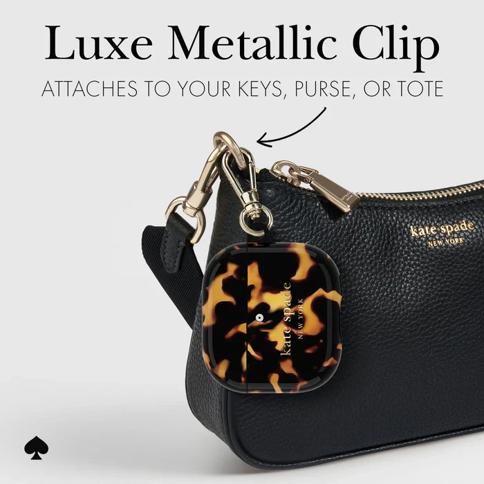 Kate Spade Tortoise with Gold Clip for AirPods 4 - Image 5
