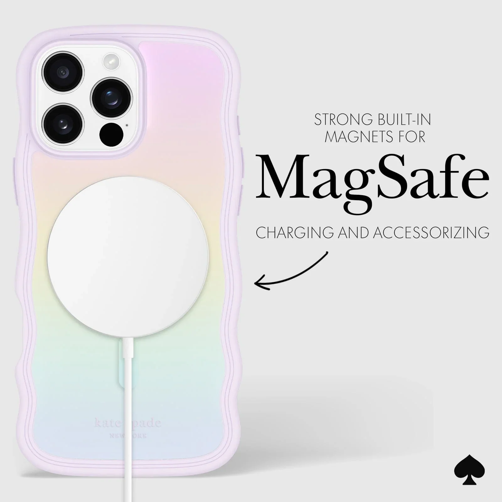 Kate Spade Wave MagSafe Case for iPhone 16 Pro Max Opal Iridescent - Image 5