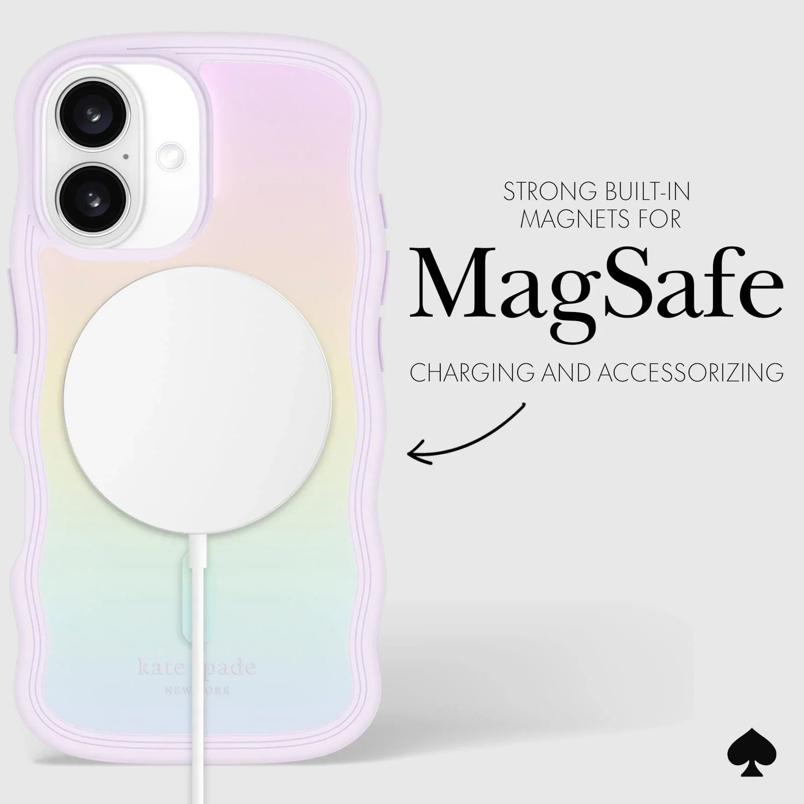 Kate Spade Wave MagSafe Case for iPhone 16 Standard Opal Iridescent - Image 5