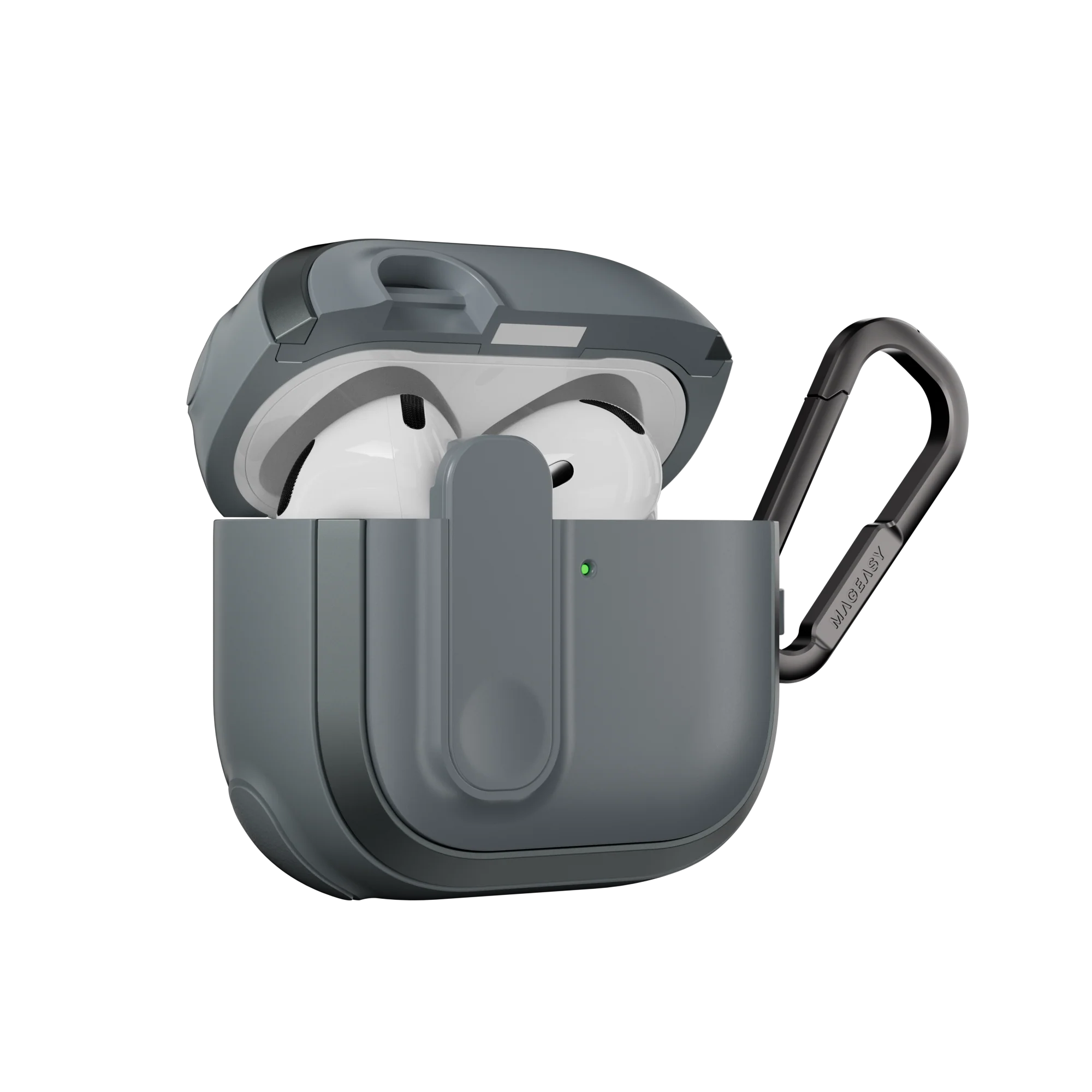 Mageasy Airpod 4 Outdoor Case Odyssey Magnetic Closure & Wrist Strap - Metal Blue Gray - Image 4