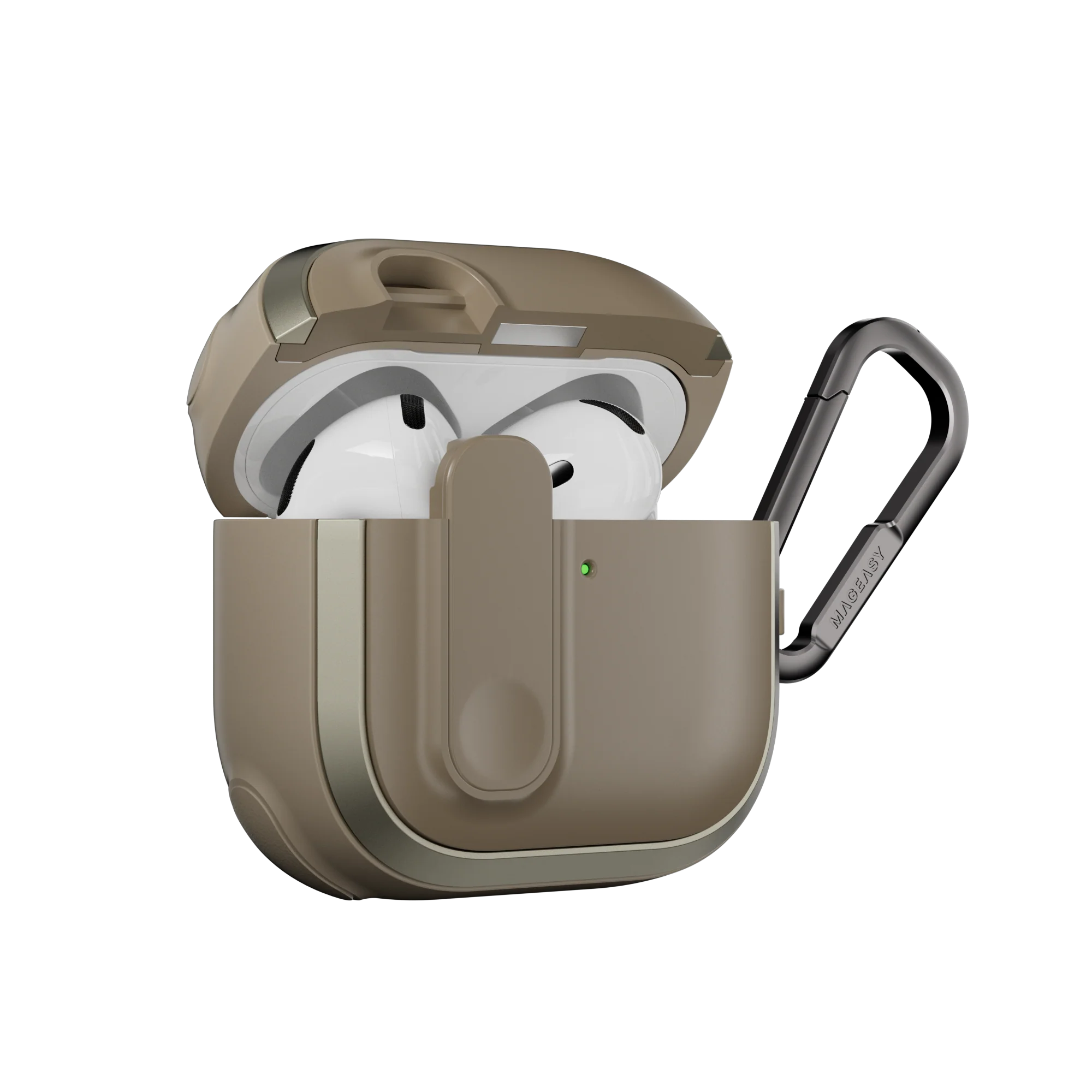 Mageasy Airpod 4 Outdoor Case Odyssey Magnetic Closure & Wrist Strap - Metal Sand - Image 4