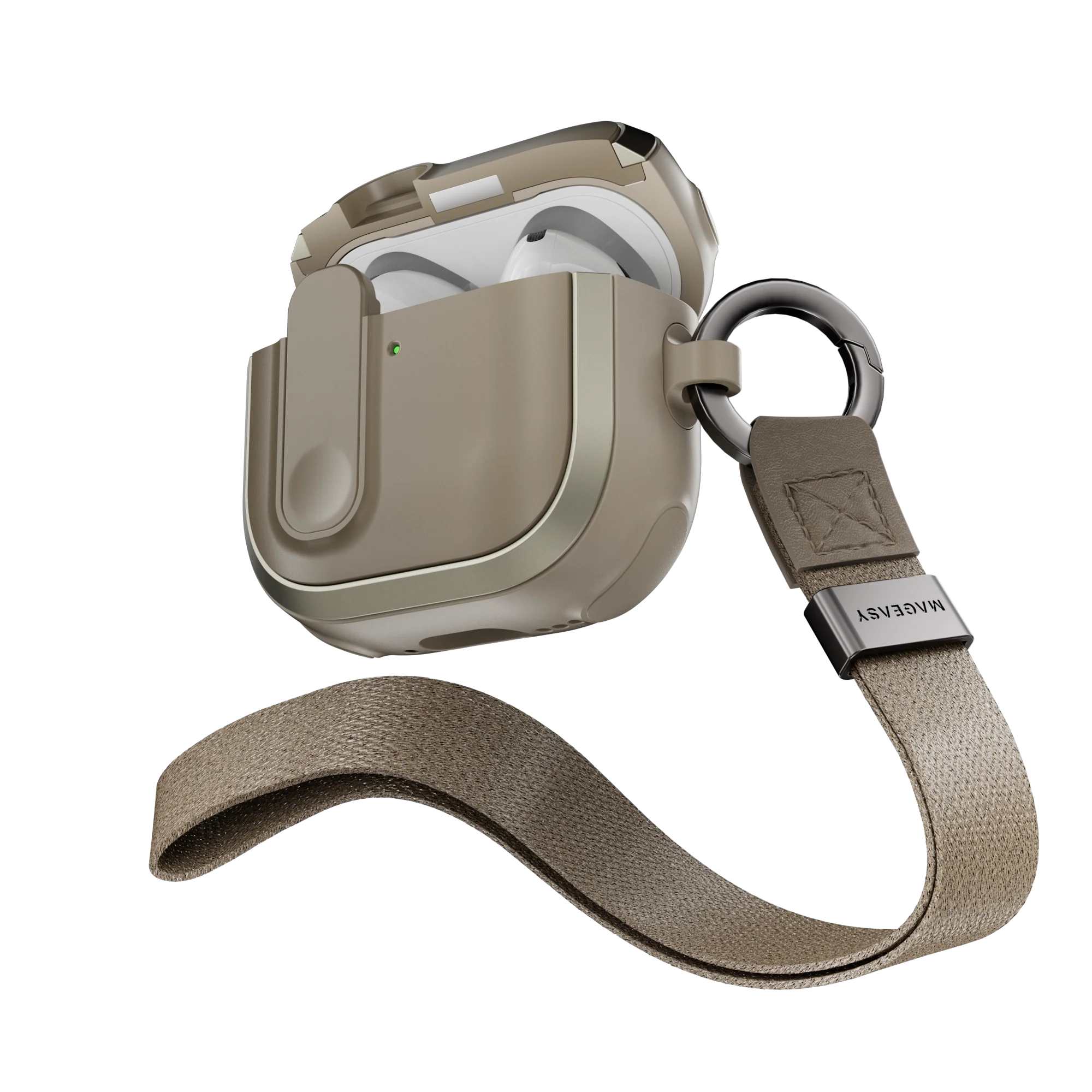 Mageasy Airpod 4 Outdoor Case Odyssey Magnetic Closure & Wrist Strap - Metal Sand - Image 8