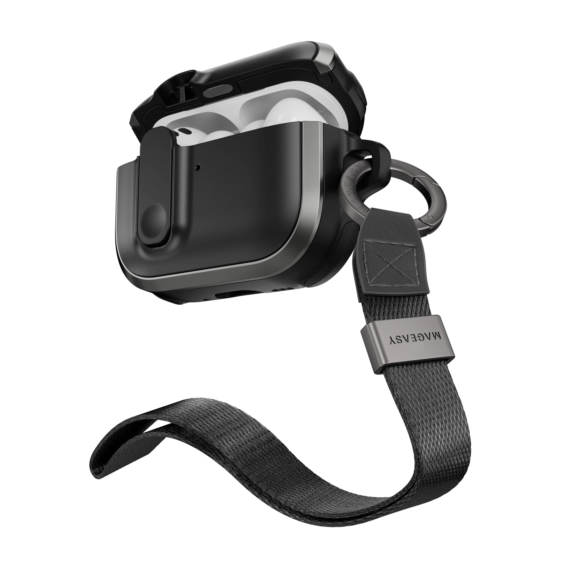 Mageasy Airpod Pro 3 Outdoor Case Odyssey Magnetic Closure & Wrist Strap - Metal Black - Image 6