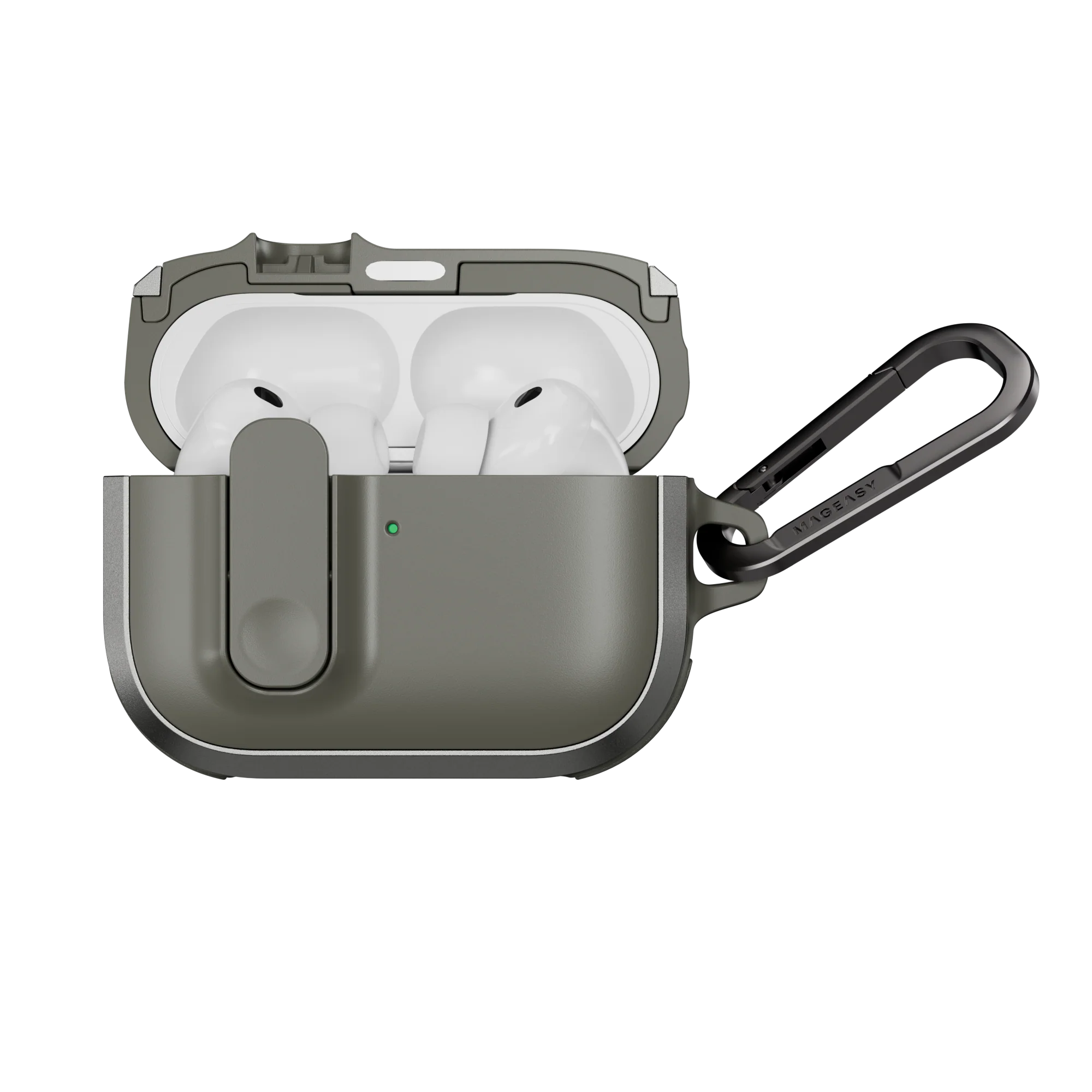 Mageasy Airpod Pro 3 Outdoor Case Odyssey Magnetic Closure & Wrist Strap - Metal Green - Image 3