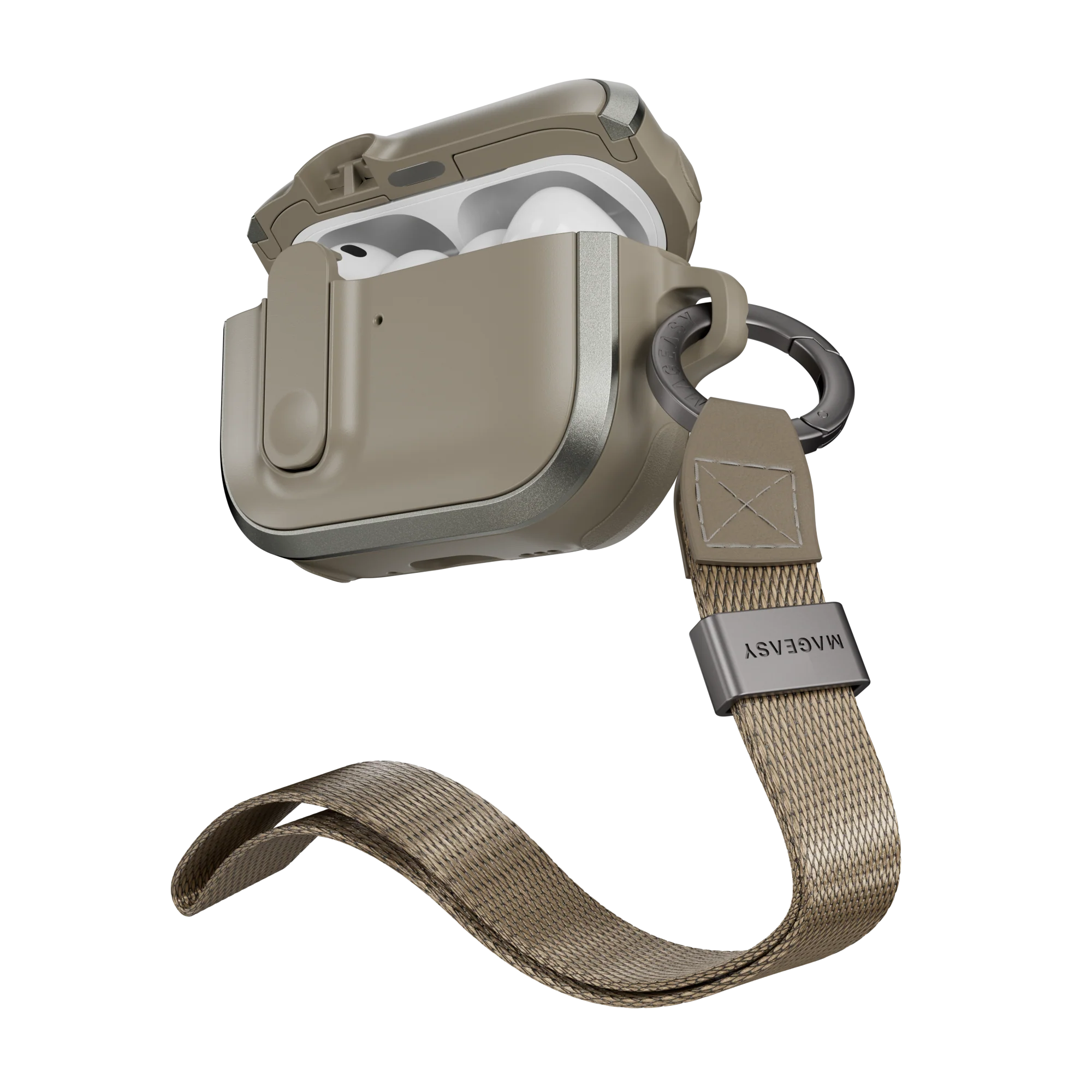 Mageasy Airpod Pro 3 Outdoor Case Odyssey Magnetic Closure & Wrist Strap - Metal Sand - Image 6