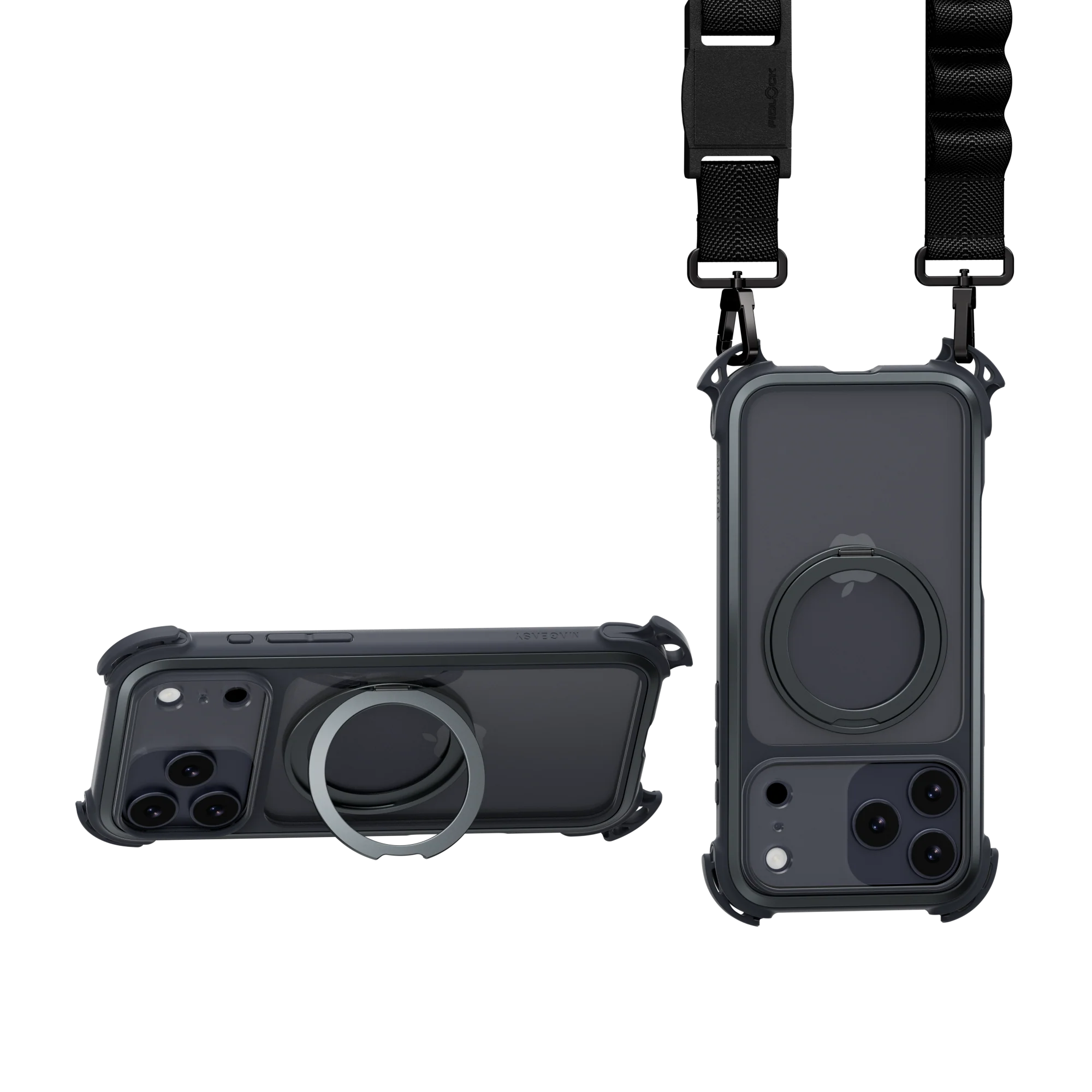 Mageasy Odyssey Ultra M 360 Tough Case & Stand & Lanyard for iPhone 17 Pro Max -Midnight Black - Image 2
