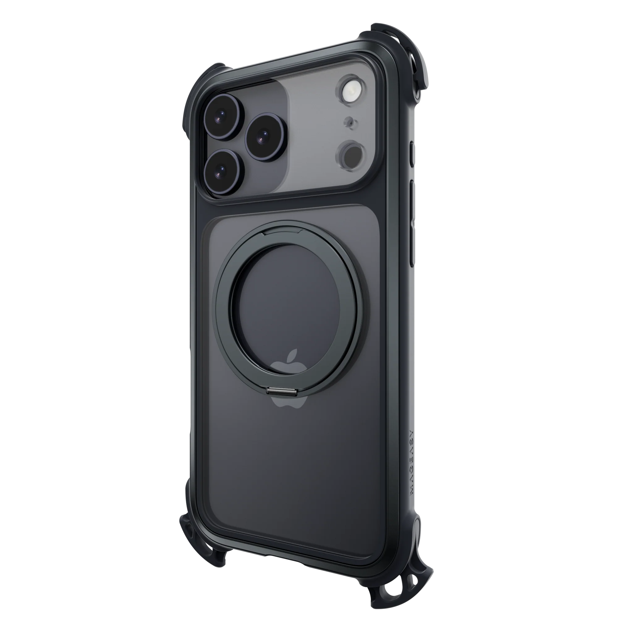 Mageasy Odyssey Ultra M 360 Tough Case & Stand & Lanyard for iPhone 17 Pro Max -Midnight Black - Image 3