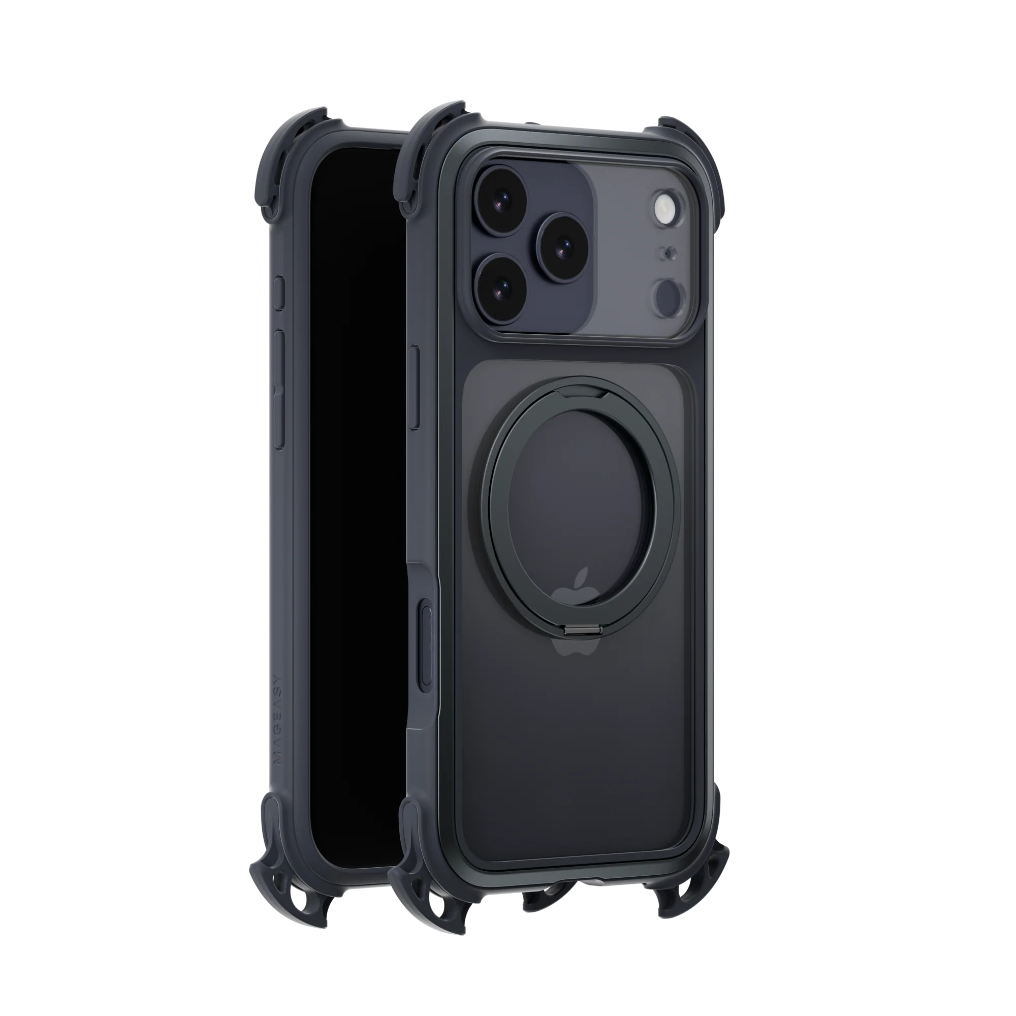Mageasy Odyssey Ultra M 360 Tough Case & Stand & Lanyard for iPhone 17 Pro Max -Midnight Black - Image 7