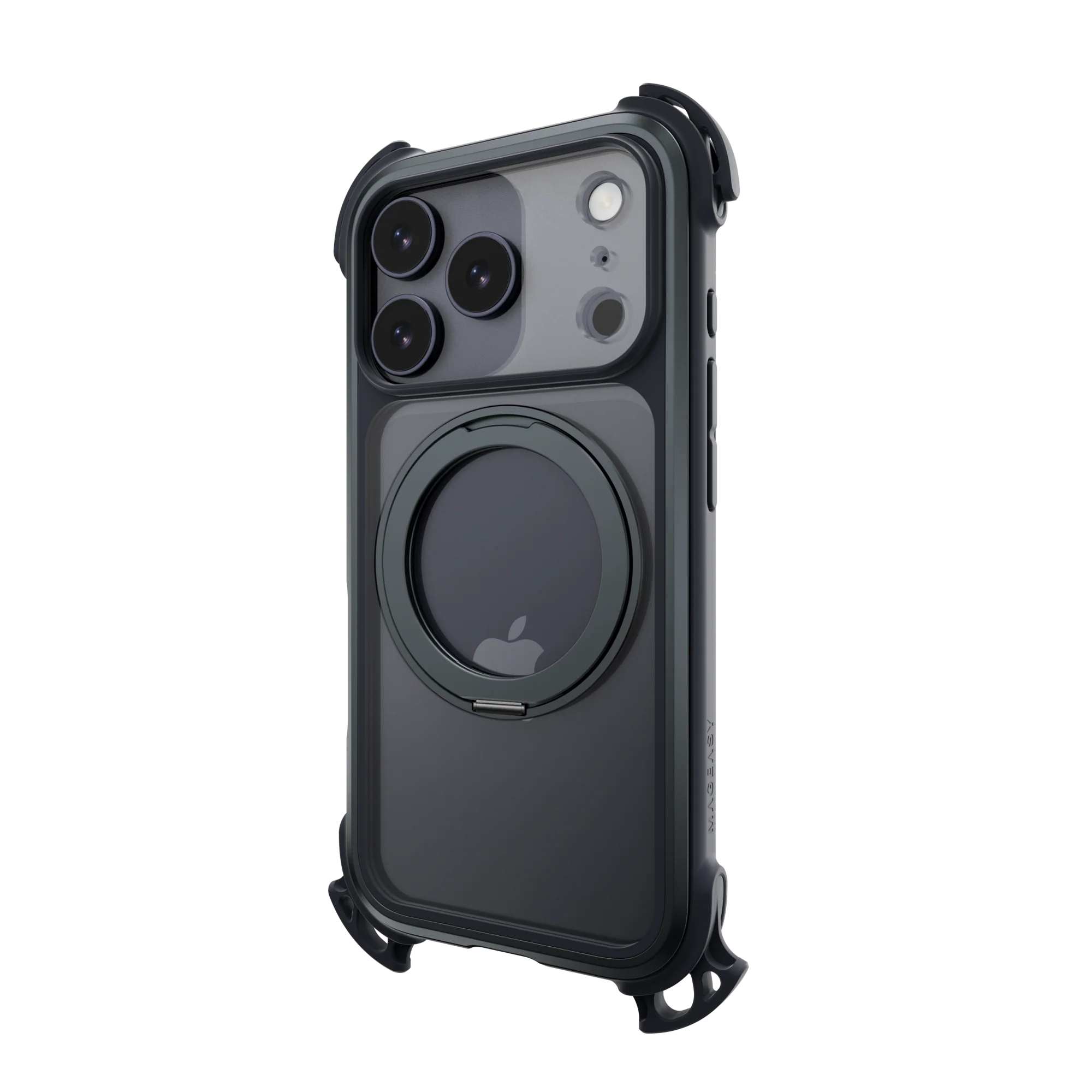 Mageasy Odyssey Ultra M 360 Tough Case & Stand & Lanyard for iPhone 17 Pro - Midnight Black - Image 3